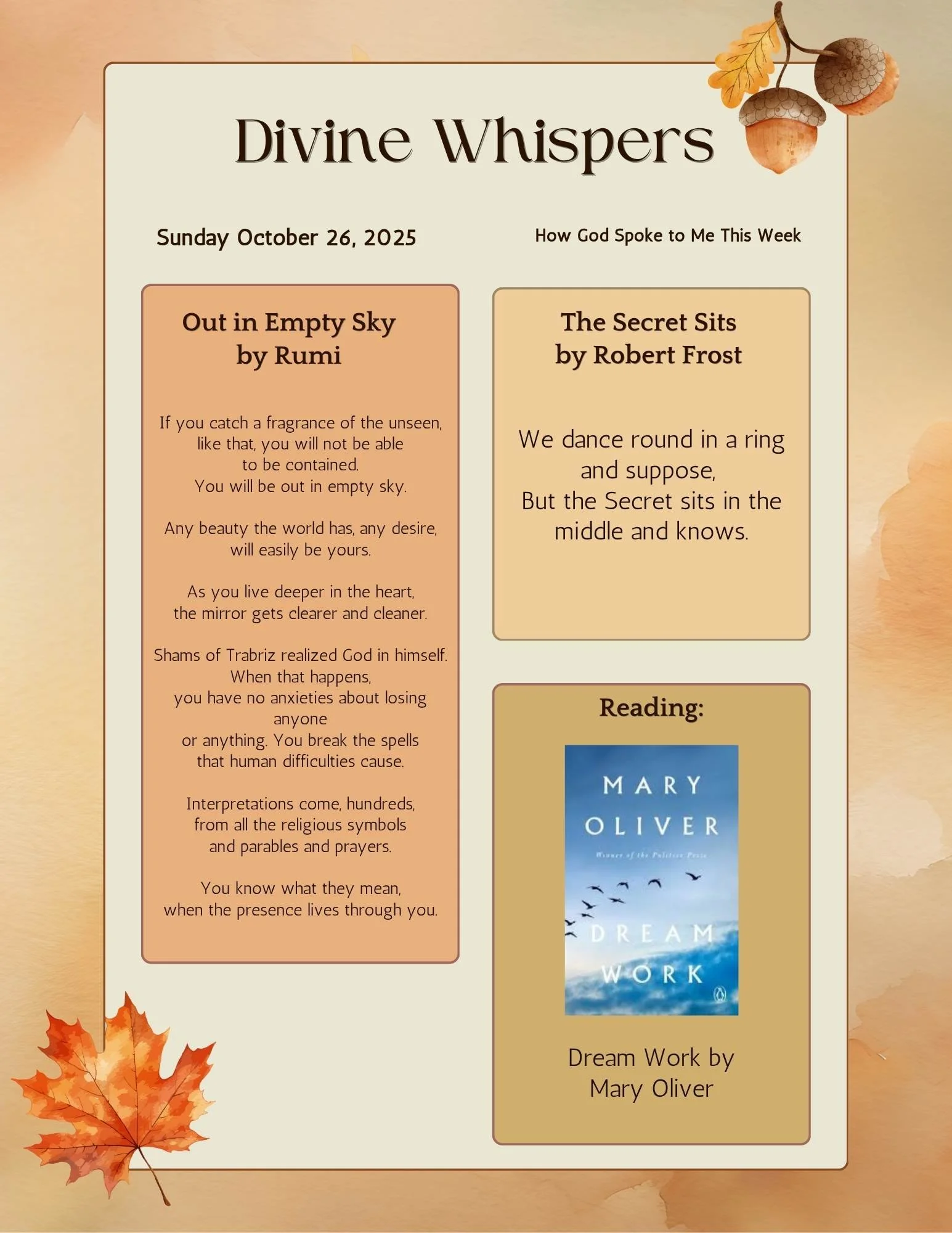 Sunday October 26, 2025