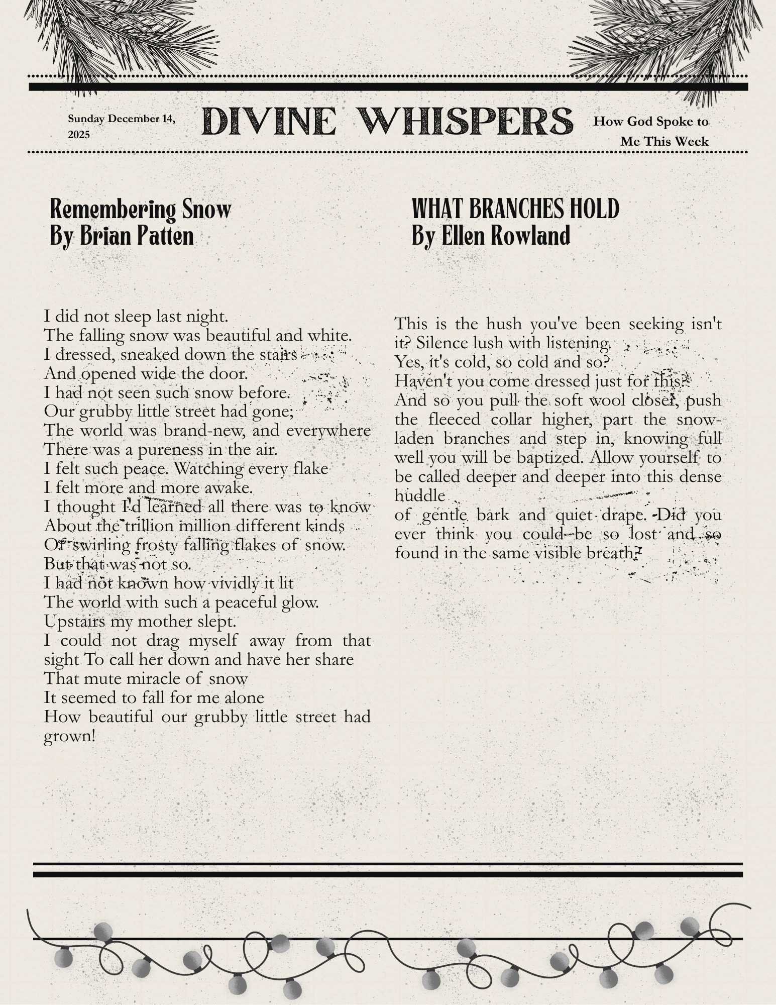 Sunday December 14, 2025 