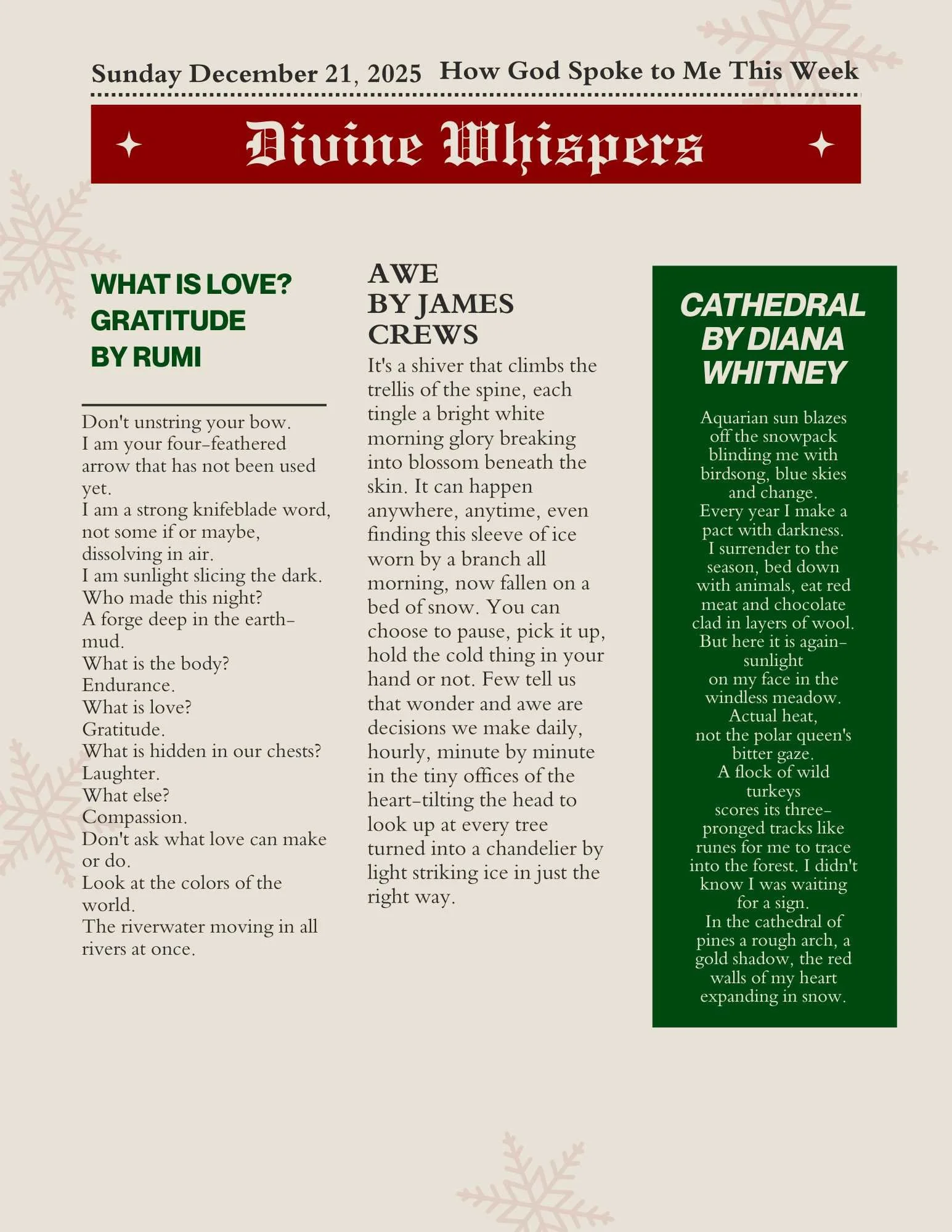 Sunday December 21, 2025 Page 1