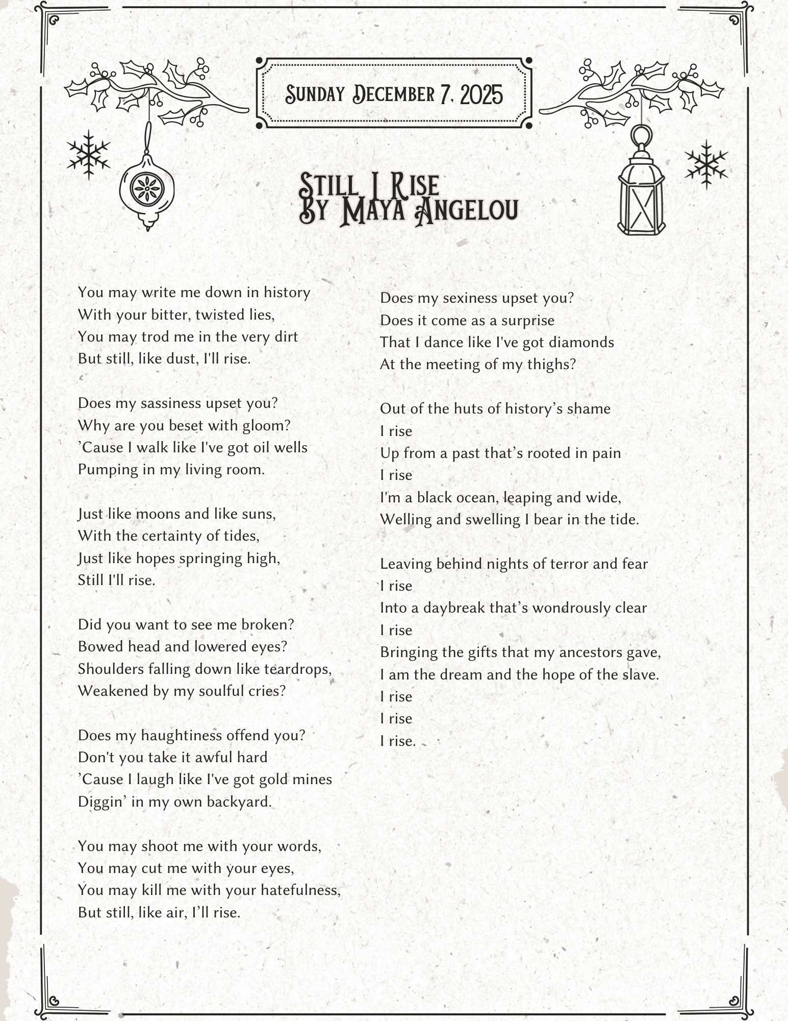 Sunday December 7, 2025 Page 2