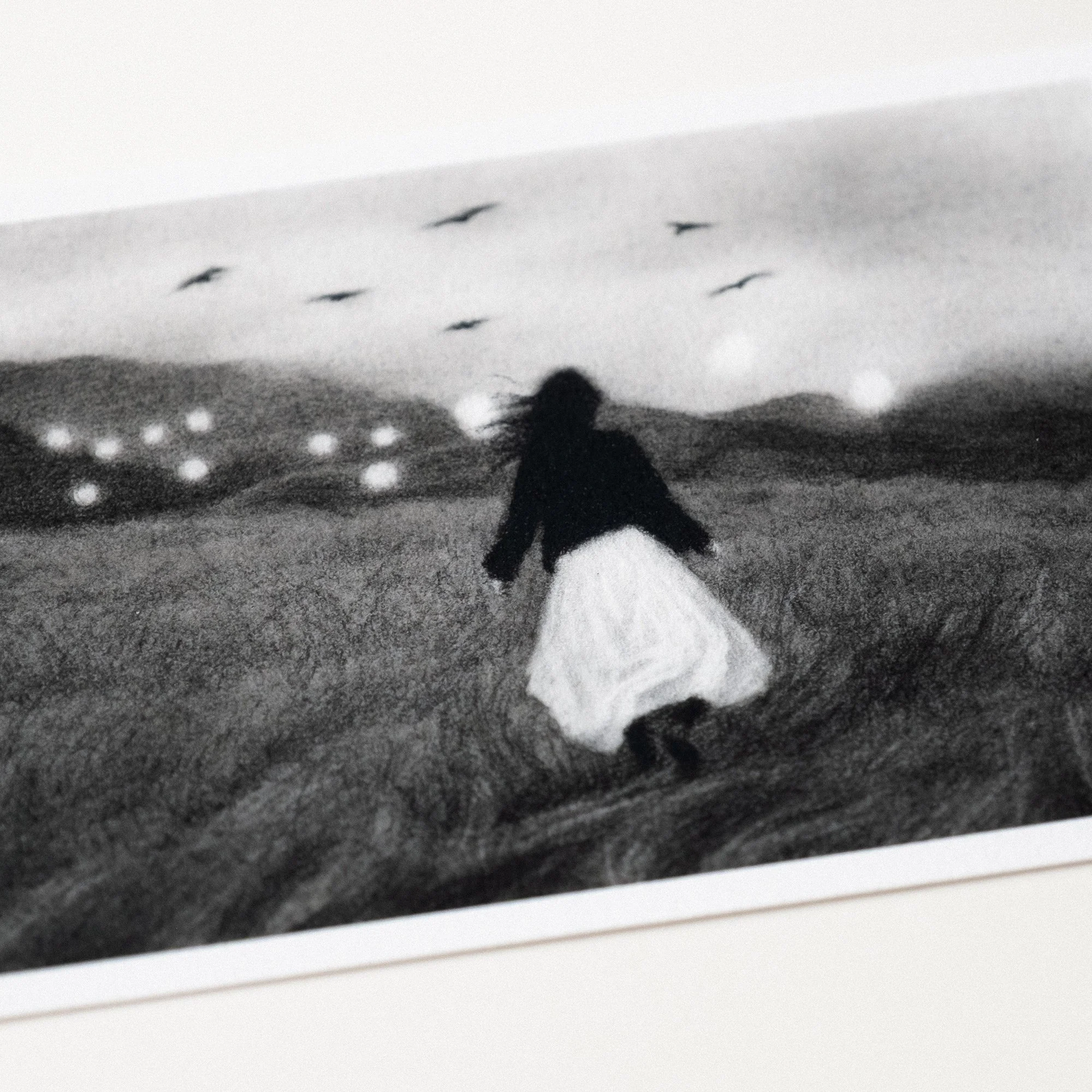 Symbolic A6 wall art print with a dreamy, introspective atmosphere, inspired by belonging, emotional healing, personal transformation, and finding home within yourself.
