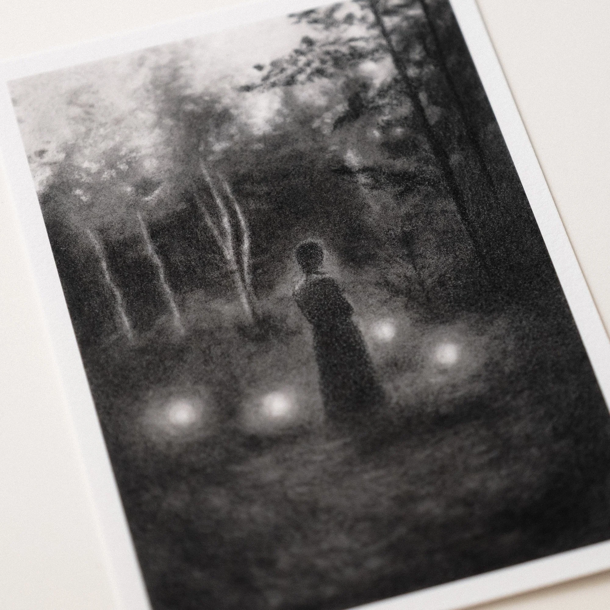 Dreamlike forest drawing inspired by an imaginary place, evoking the moment when the boundary between the real and the surreal begins to dissolve.