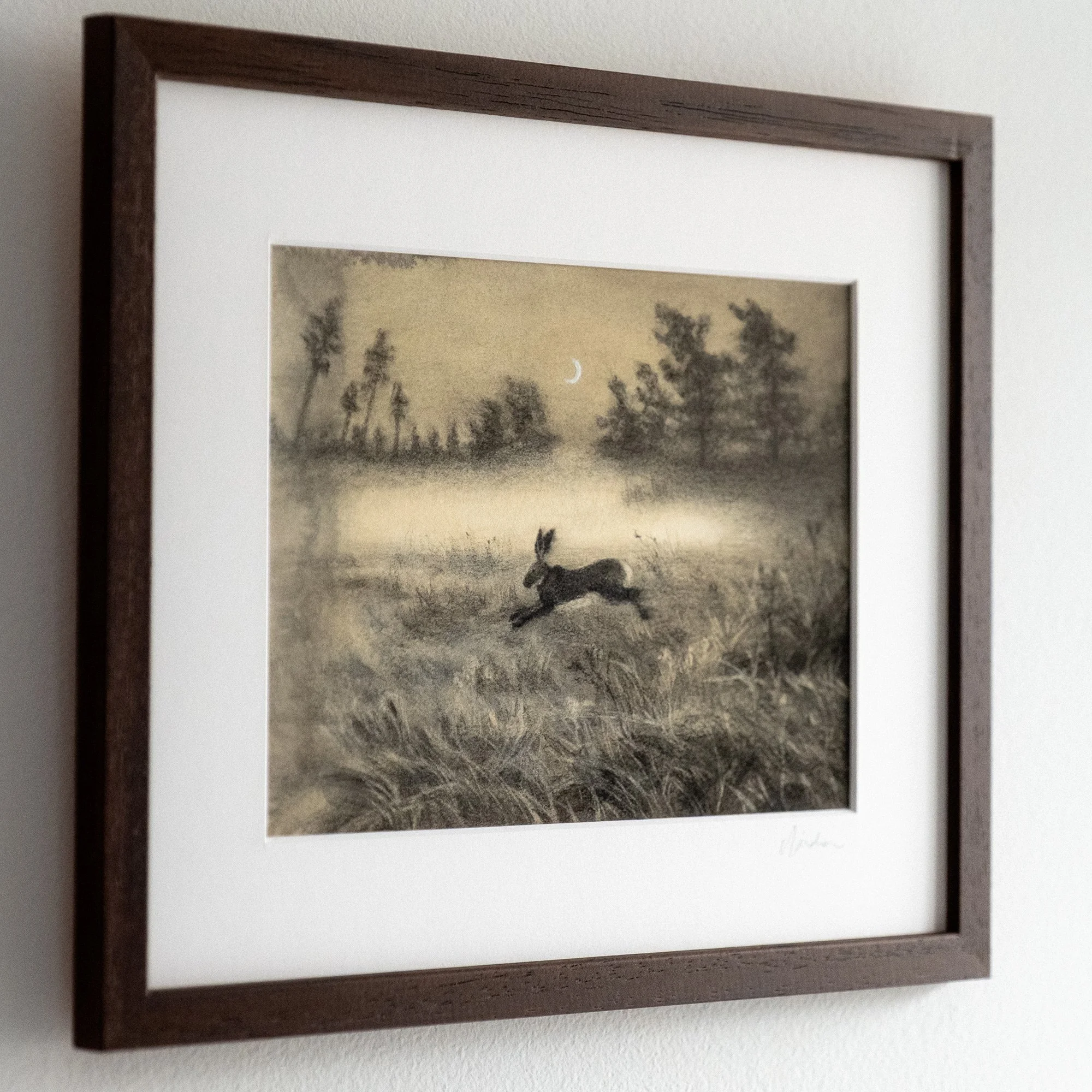 side view of "Leap of Faith" original mixed media drawing by avidoma, inspired by the Spring Equinox energy