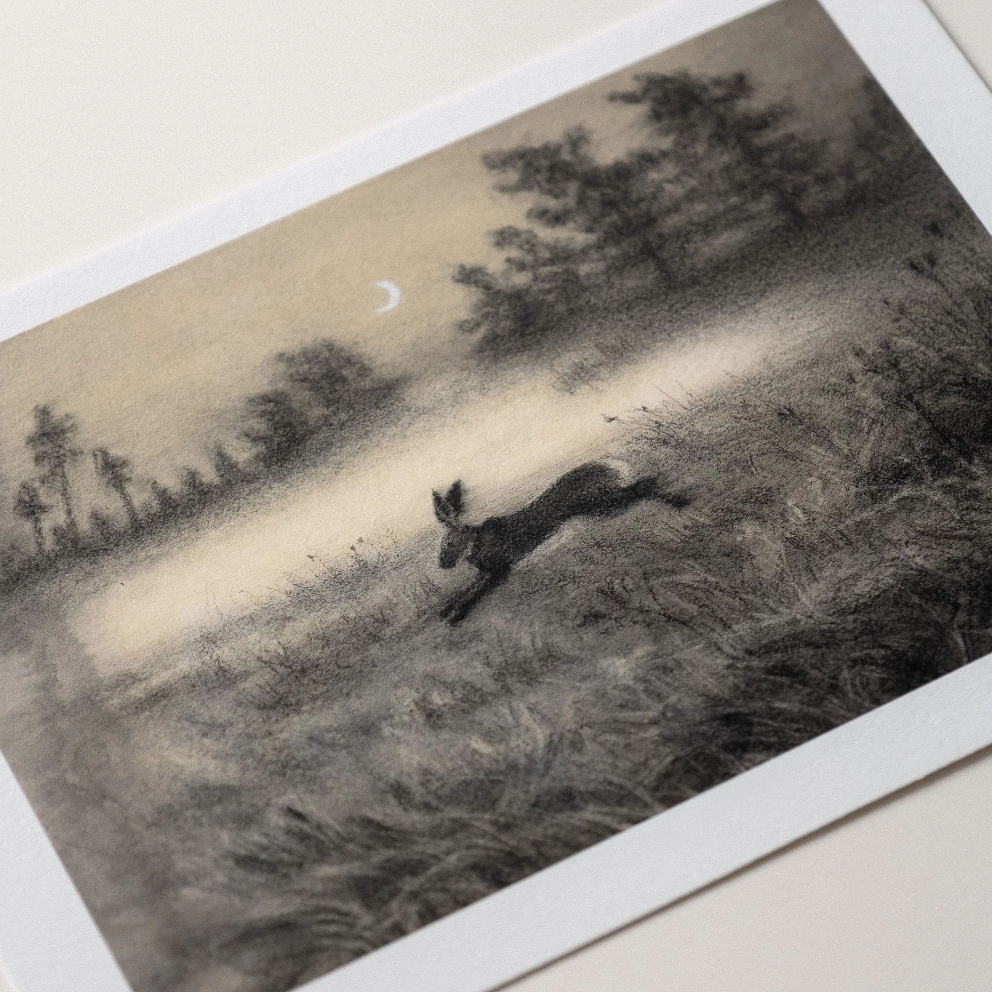 Delicate symbolic drawing with layered ink textures and a light-leak effect, capturing the vulnerable moment of stepping out of hiding and trusting the unknown.