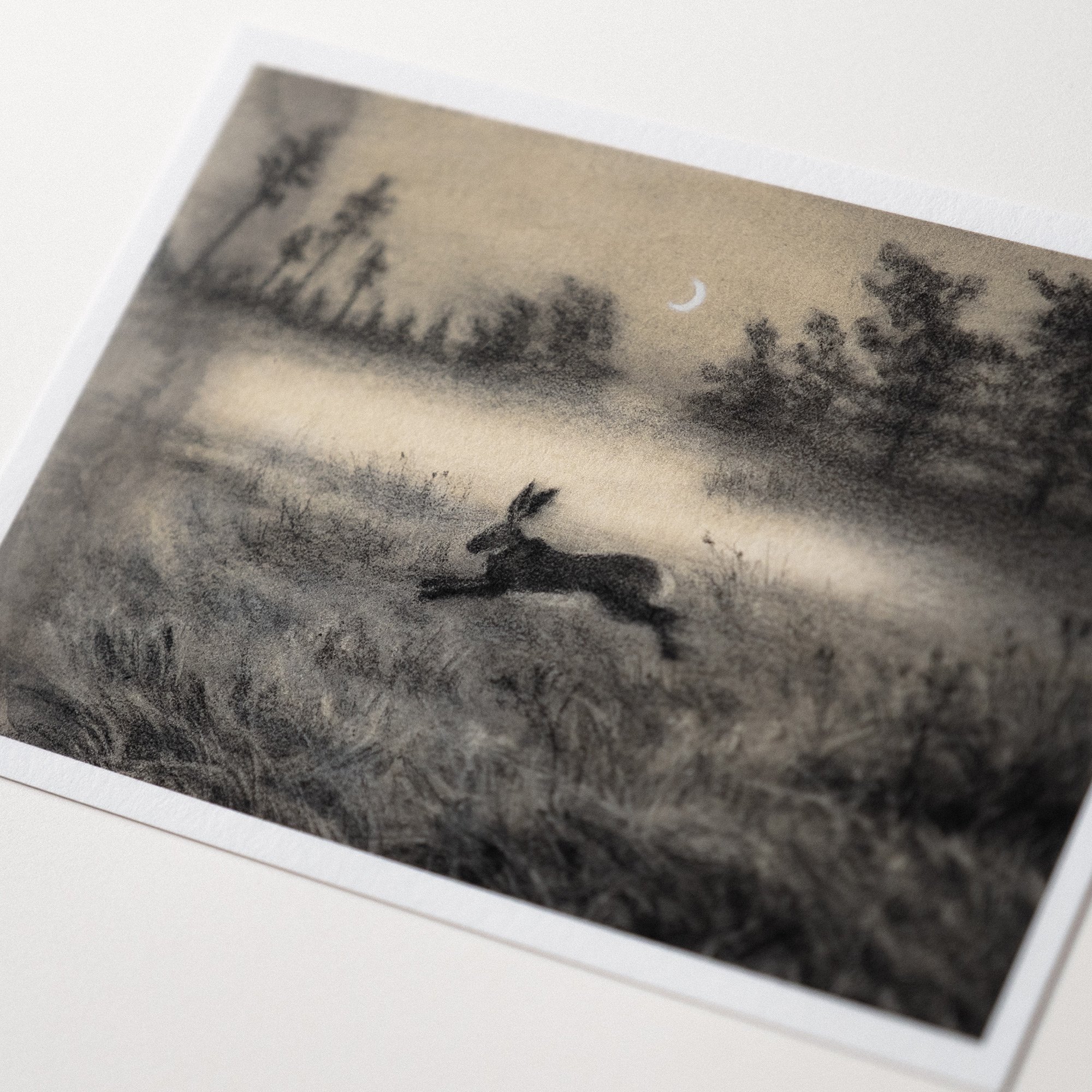 Delicate symbolic drawing capturing the vulnerable moment of stepping out of hiding and trusting the unknown.