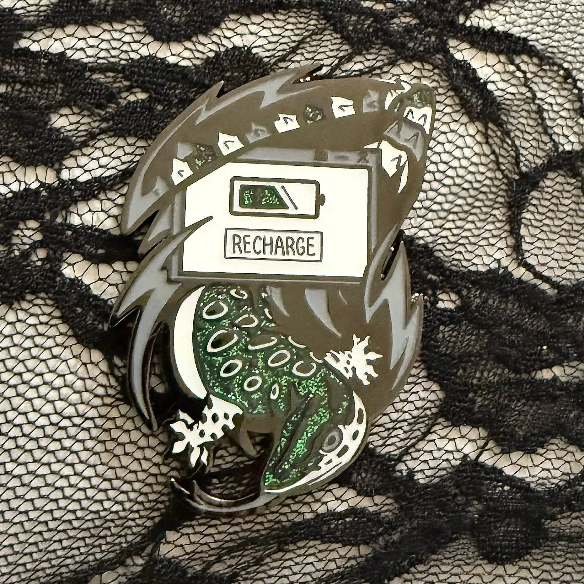 RECHARGE [Glitter Enamel Pin]