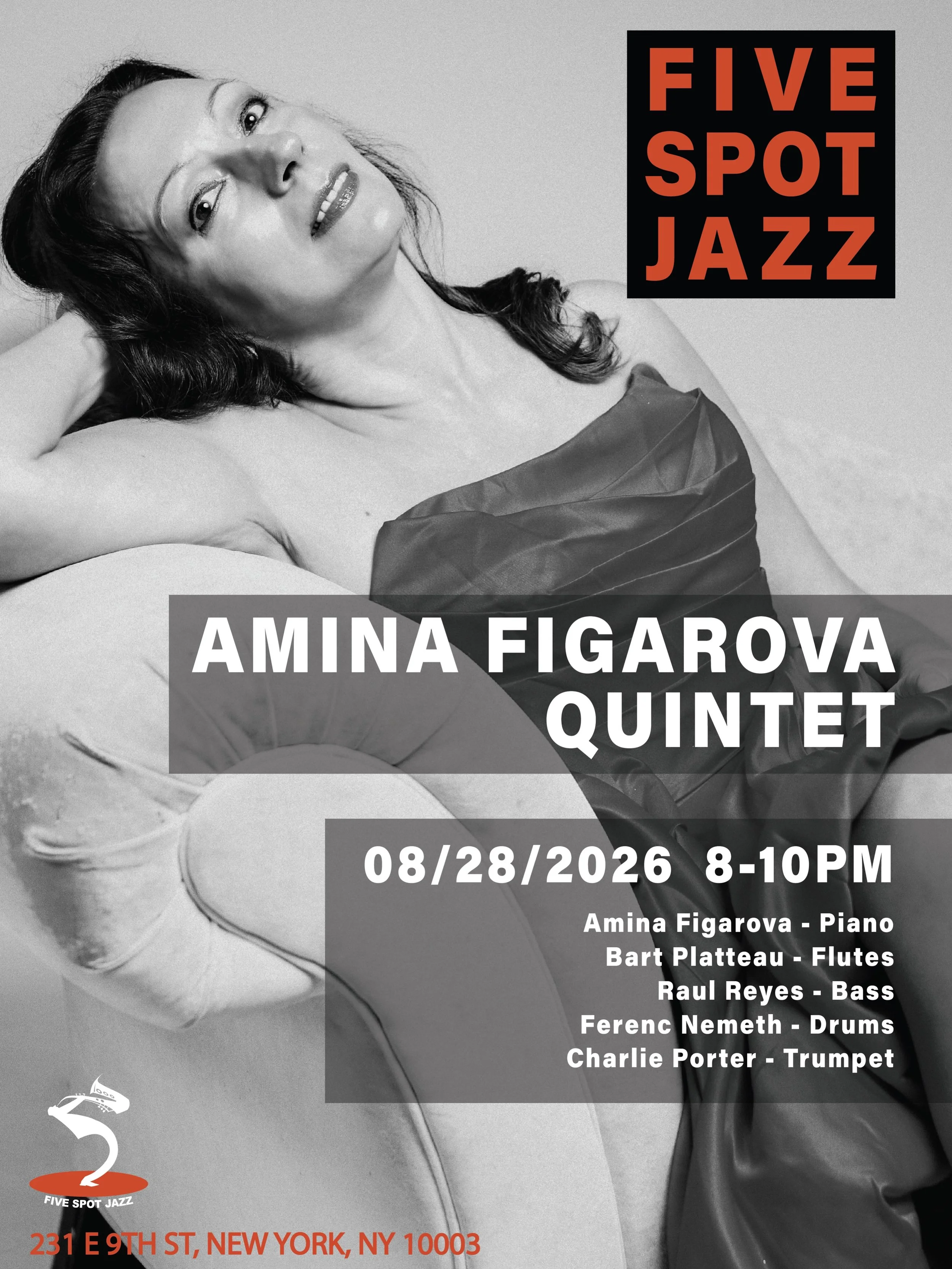🎶 AUG 28 (FRI.)
[AMINA FIGAROVA QUINTET] @afigarova 

🎼 Born in Baku, Azerbaijan, Amina Figarova began as a classical concert pianist before pursuing jazz at Rotterdam Conservatory and Berklee College of Music. A celebrated pianist and composer, sh