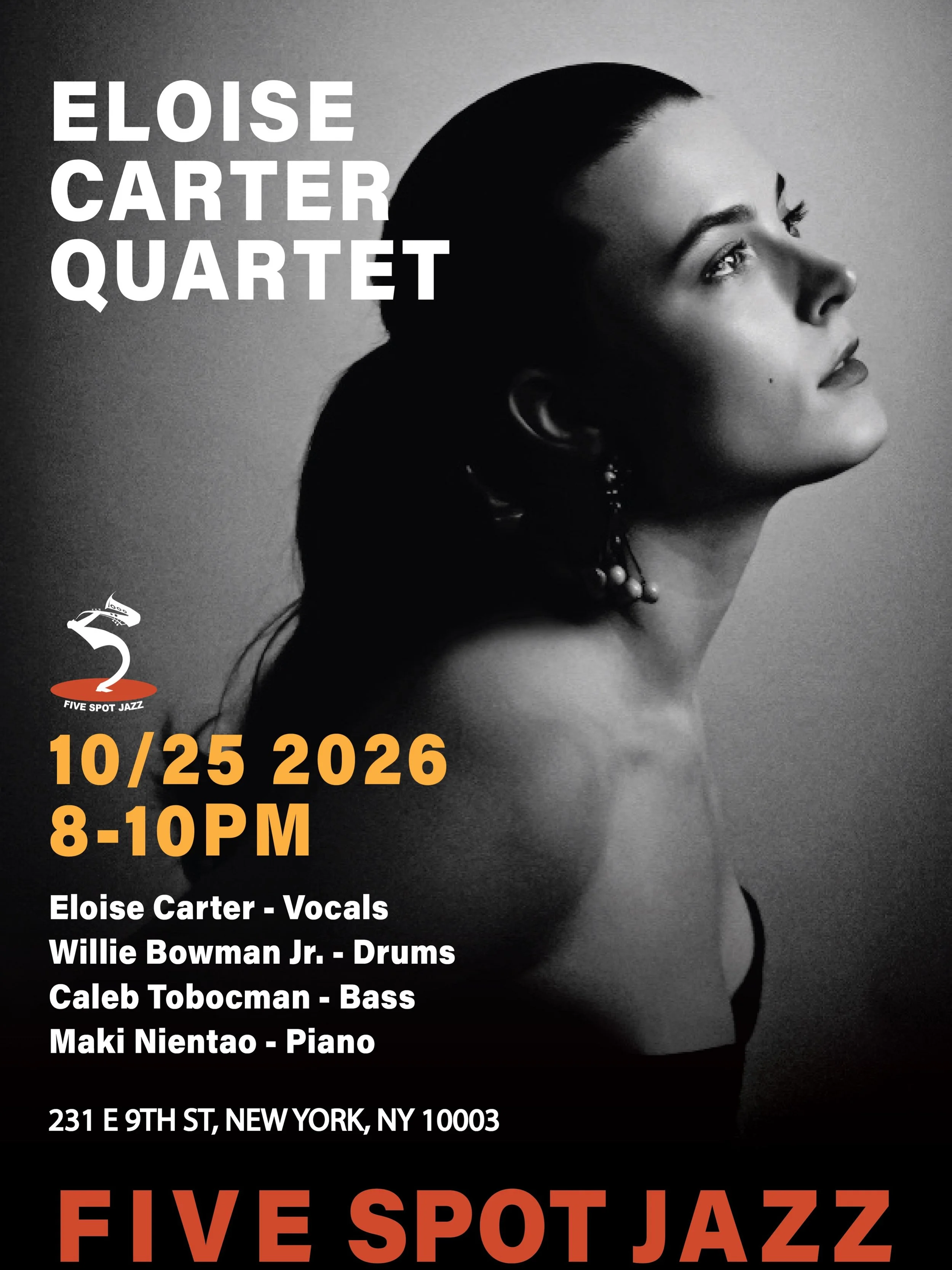 🎶 OCT 25 (SUN.) [ELOISE CARTER QUARTET] 🎤 @eloisecarter___ 

✨ Jazz singer and actor Eloise Carter brings her love of music, art, and storytelling to the stage. A creative spirit with a passion for fashion and art history, she brings her own colorf