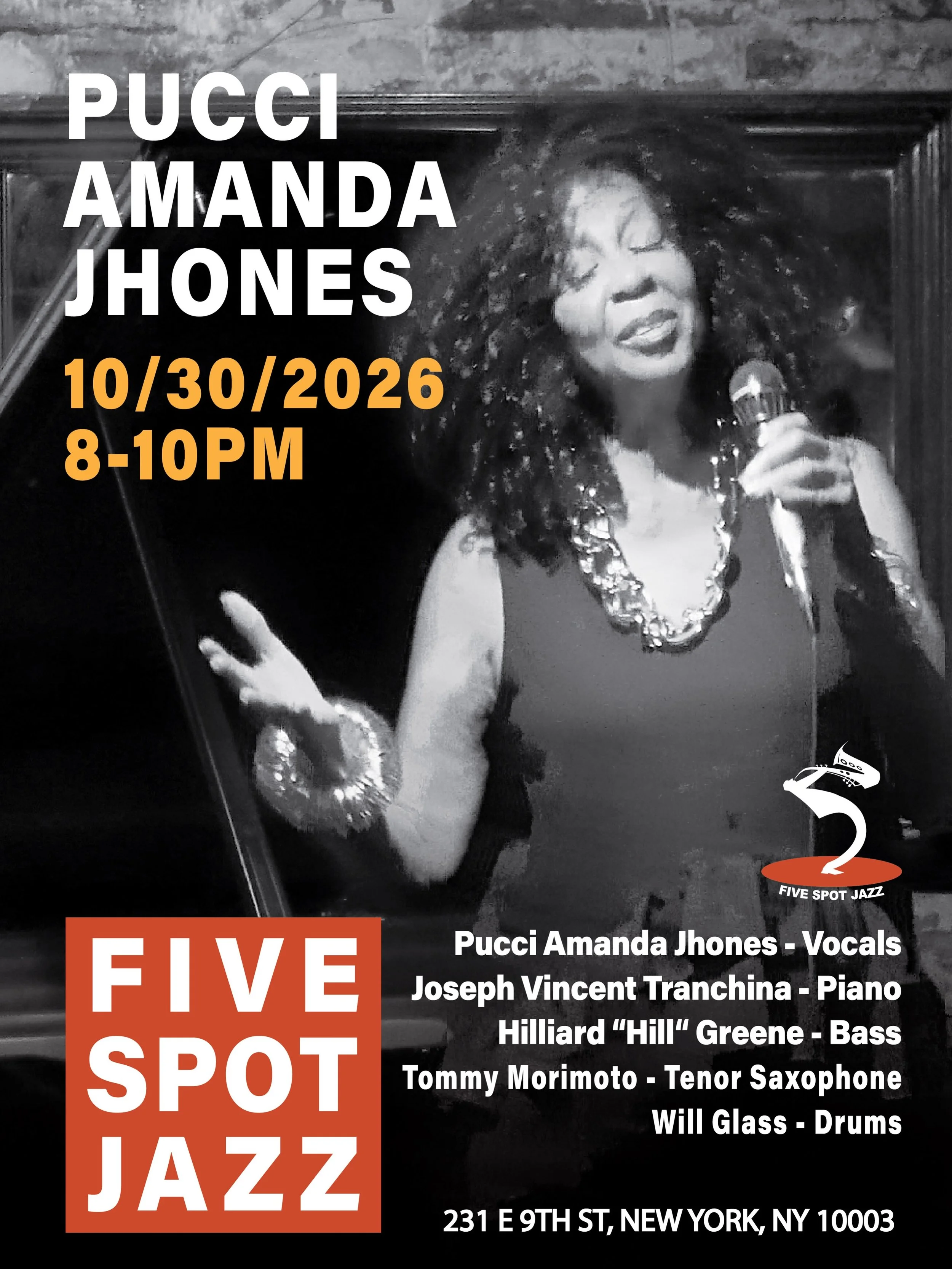 🎤 OCT 30 (FRI.) [PUCCI AMANDA JHONES] @pucci1711 

🎶 Newark-born jazz vocalist Pucci Amanda Jhones brings a deeply soulful approach to jazz standards, rooted in the blues tradition. A graduate of The New School, she has led her quartet for over 20 