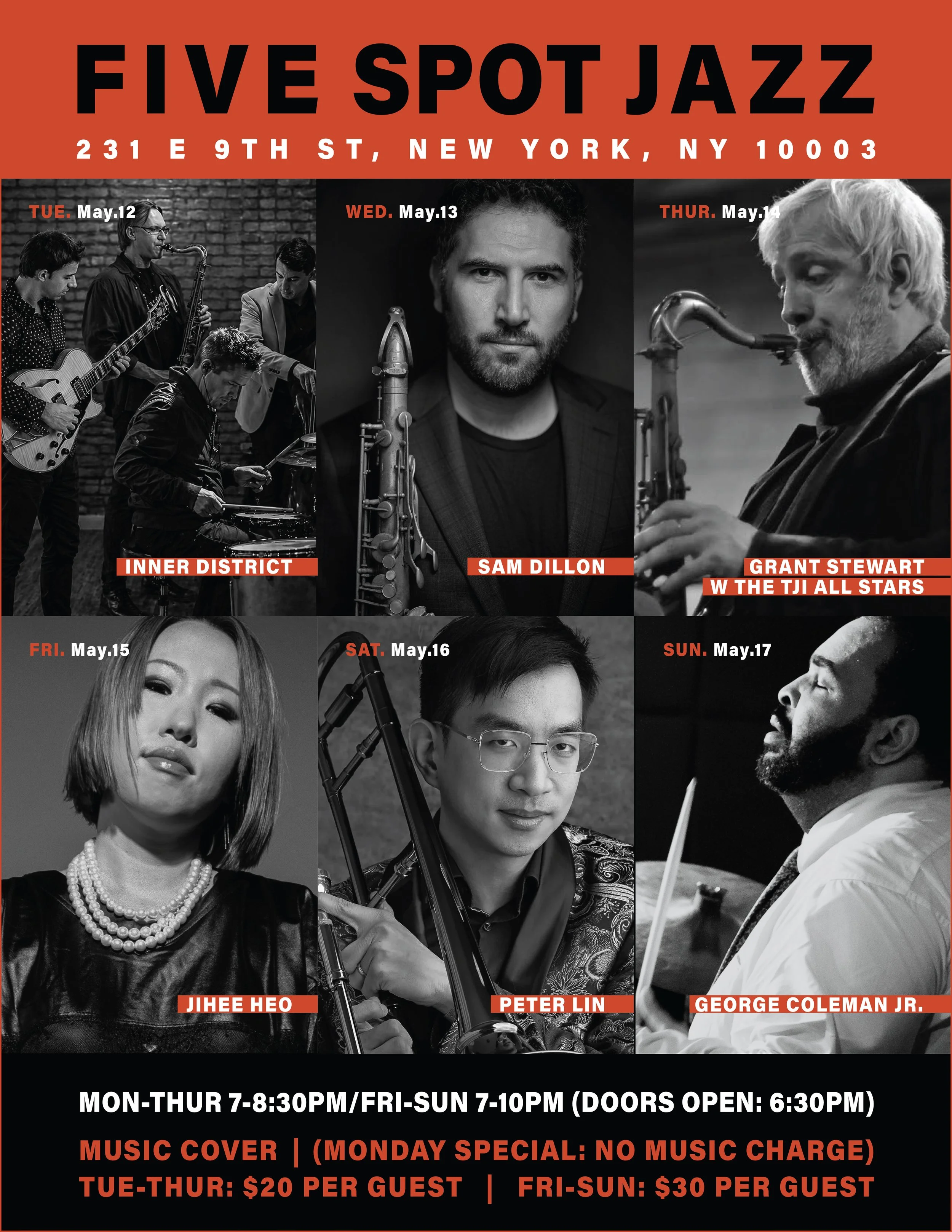 FIVE SPOT JAZZ MAY.12-MAY.17 POSTER