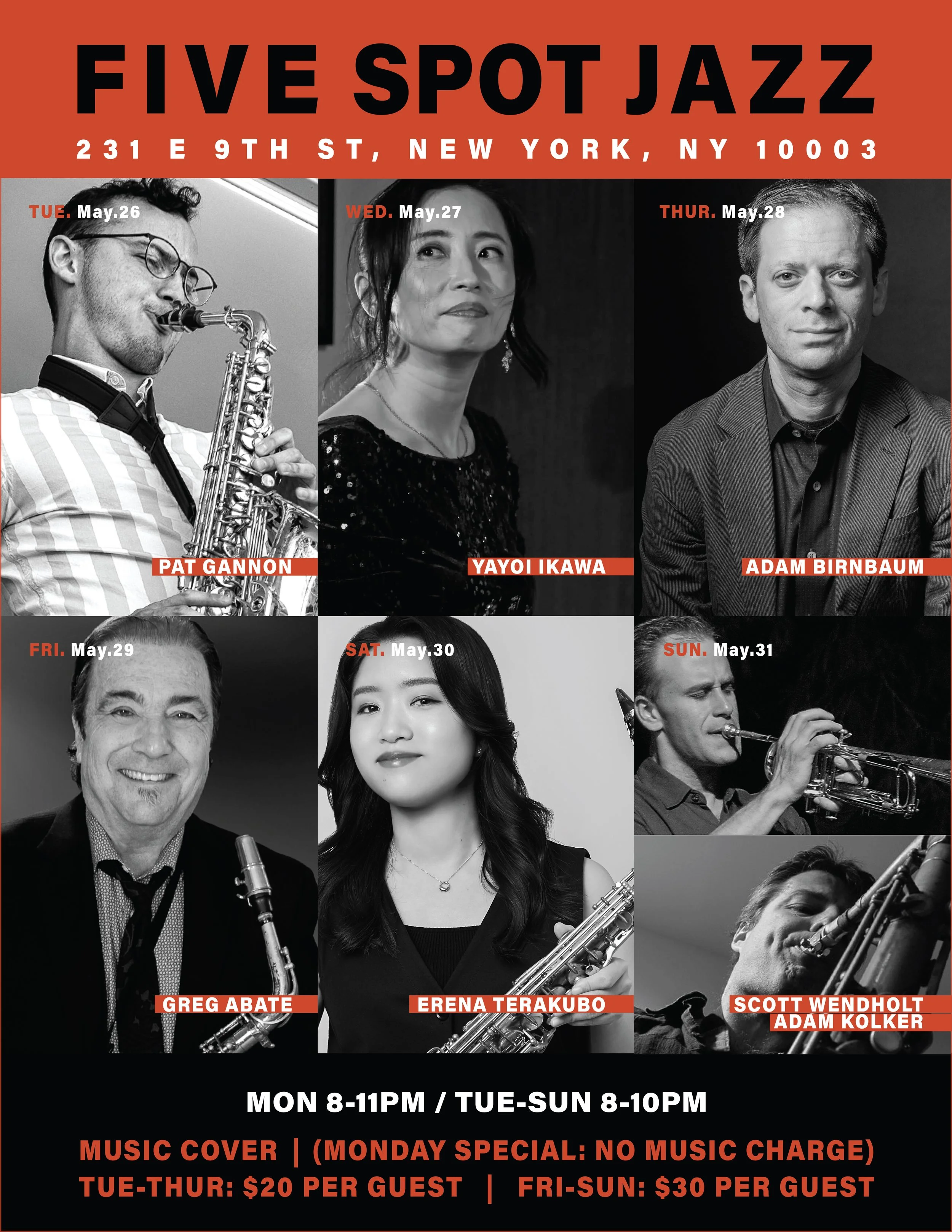 FIVE SPOT JAZZ MAY.26-MAY.31 POSTER