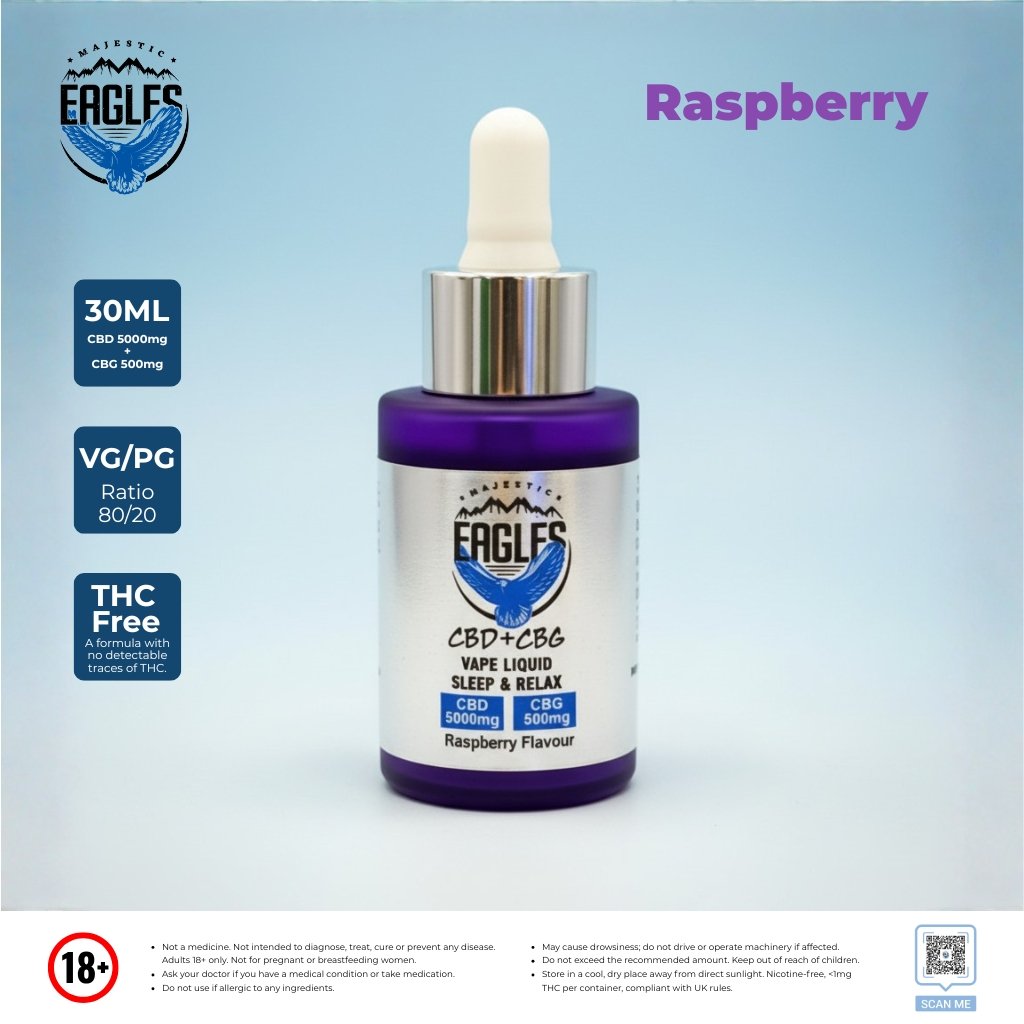 Eagles Majestic 30ML CBD 5000MG + CBG 500MG - Raspberry Flavour
