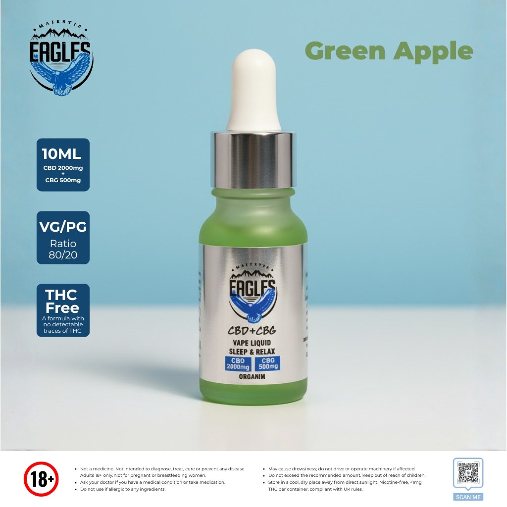 Eagles Majestic 10ML CBD 2000MG + CBG 500MG - Green apple Flavour