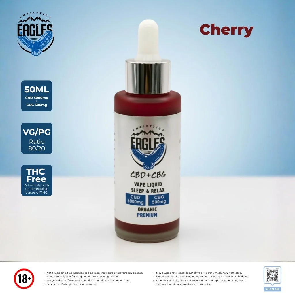 Eagles Majestic 50ML CBD 5000MG + CBG 500MG - Cherry Flavour
