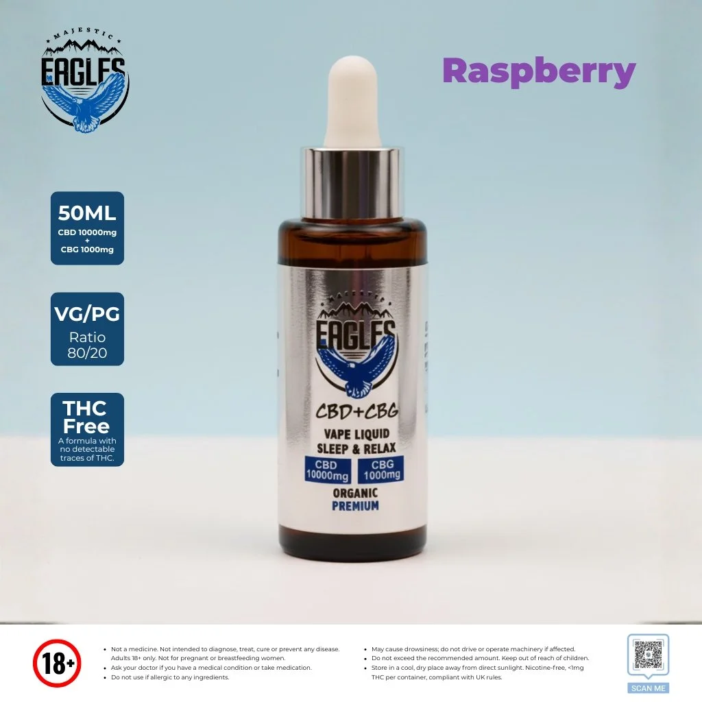 Eagles Majestic 50ML CBD 10000MG + CBG 1000MG - Raspberry Flavour