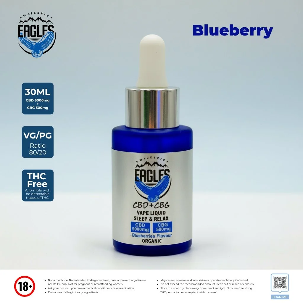 Eagles Majestic 30ML CBD 5000MG + CBG 500MG - Blueberries Flavour