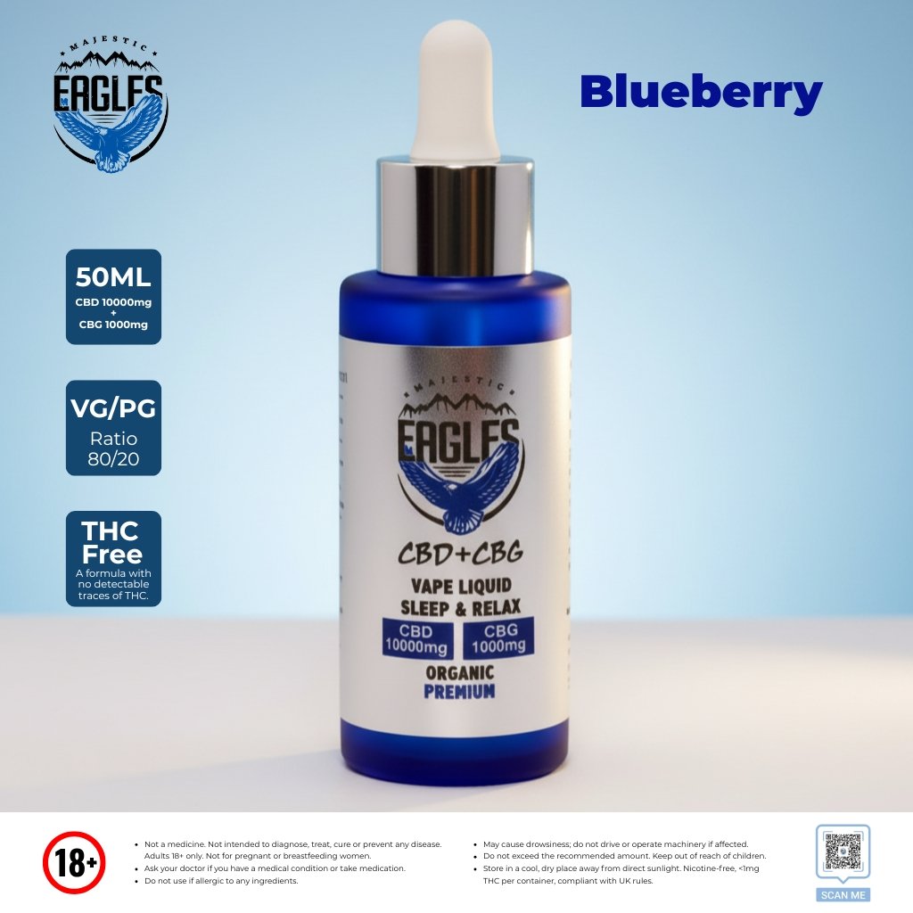 Majestic Eagles 50ML - 10000 CBD 1000 CBG Blueberry Flavour