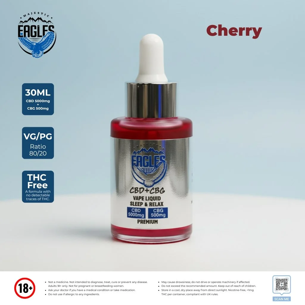 Eagles Majestic 30ML CBD 5000MG + CBG 500MG - Cherry Flavour