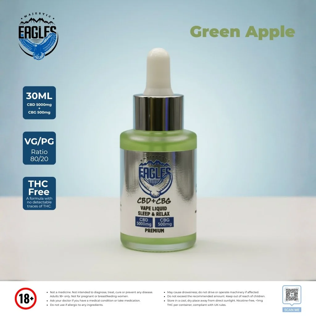 Eagles Majestic 30ML CBD 5000MG + CBG 500MG - Green apple Flavour