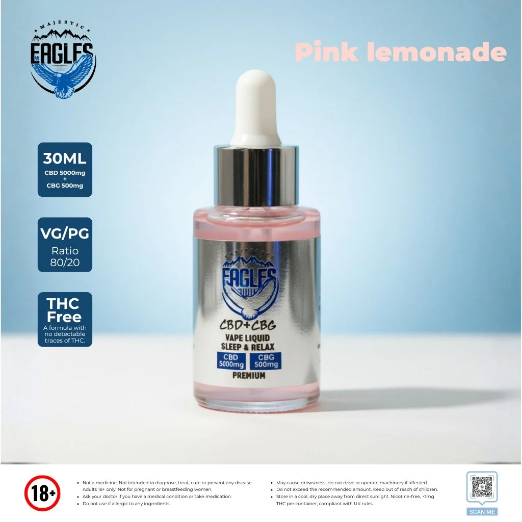 Eagles Majestic 30ML CBD 5000MG + CBG 500MG - Pink lemonade Flavour