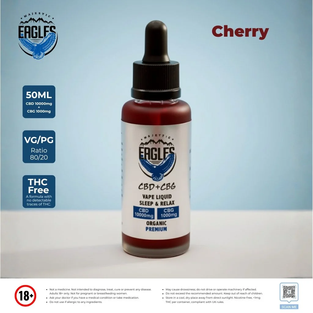 Eagles Majestic 50ML CBD 10000MG + CBG 1000MG - Cherry Flavour