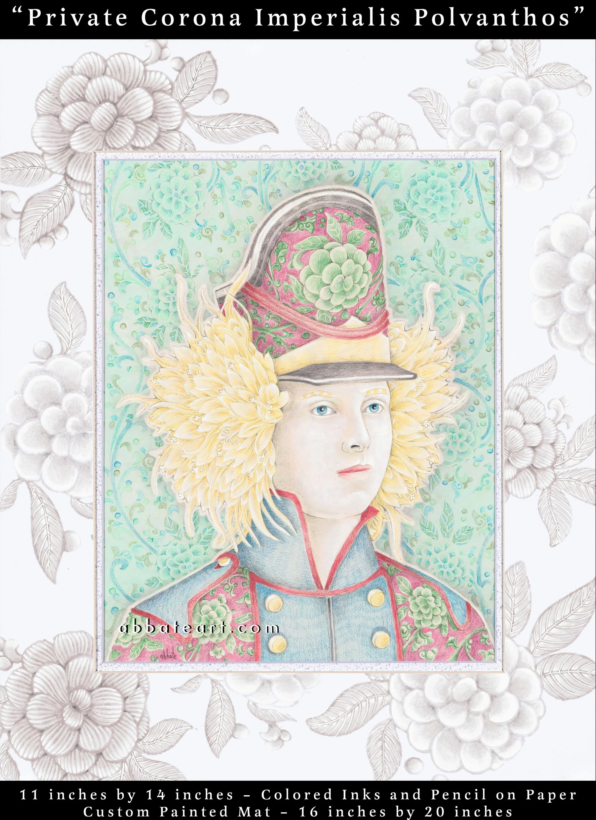 Private Corona Imperialis Polvanthos - Colored inks and pencil on paper