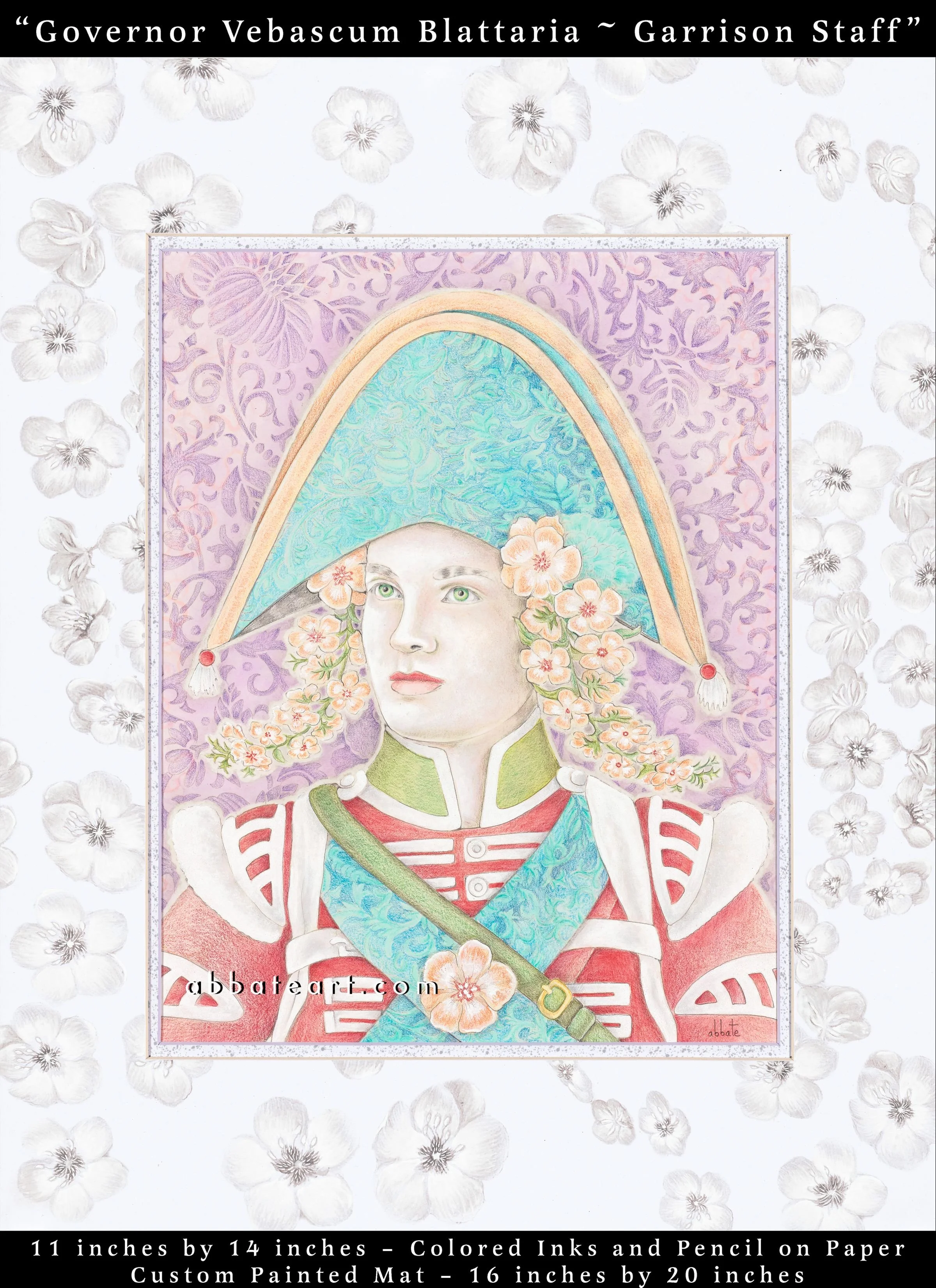 Governor Vebascum Blattaria ~ Garrison Staff - Colored inks and pencil on paper