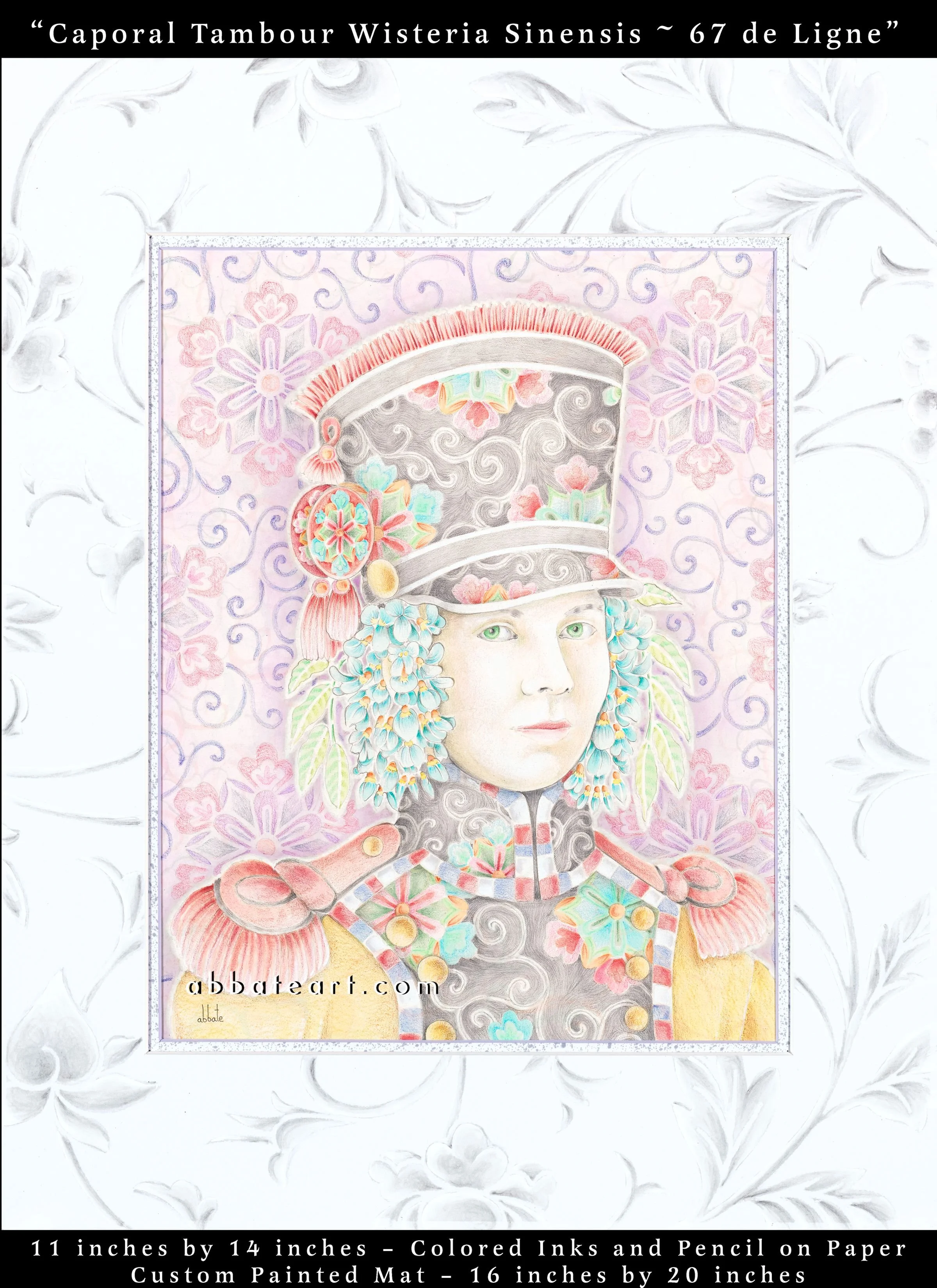 Caporal Tambour Wisteria Sinensis ~ 67 de Ligne - Colored inks and pencil on paper