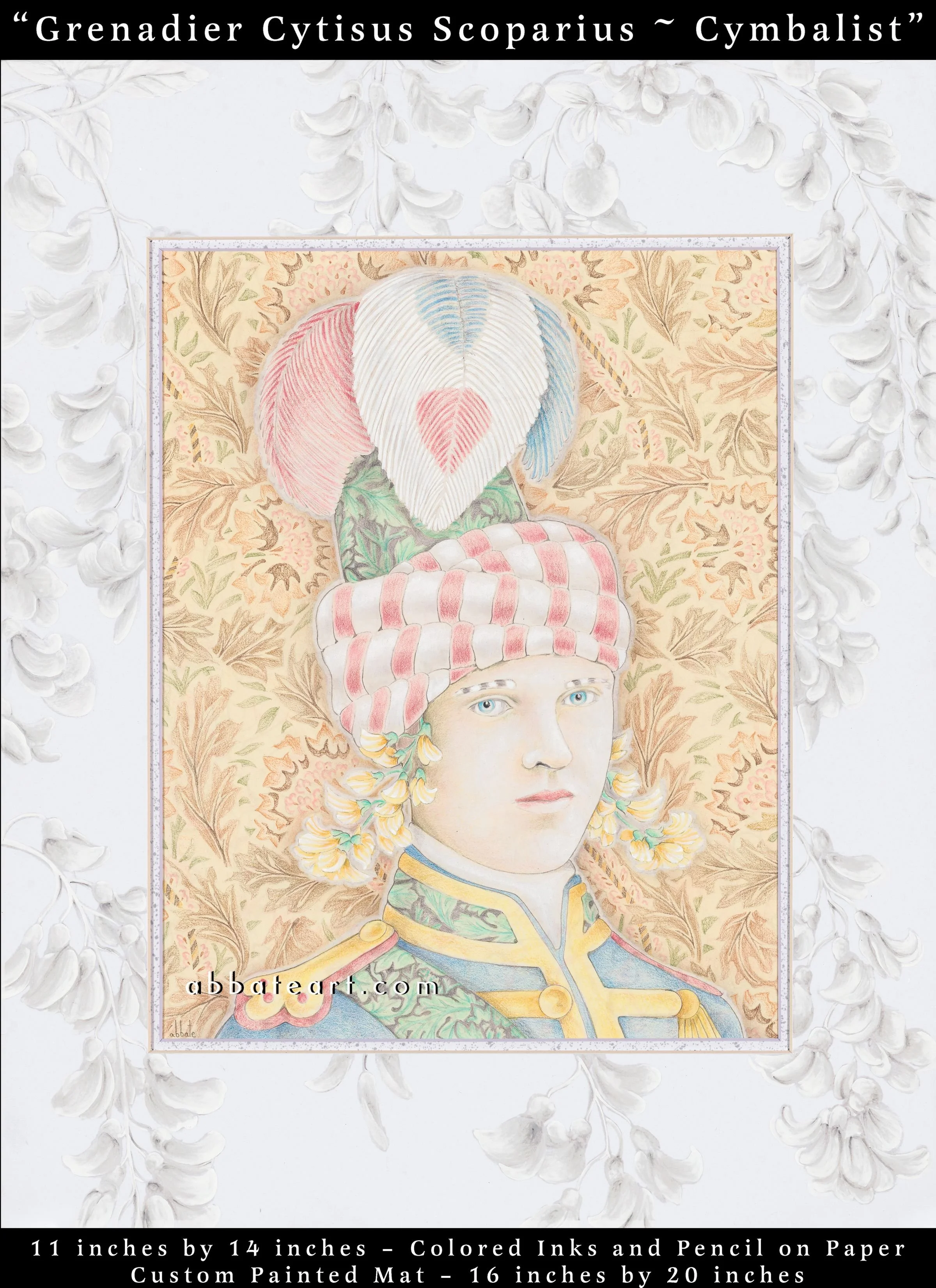 Grenadier Cytisus Scoparius ~ Cymbalist - Colored inks and pencil on paper