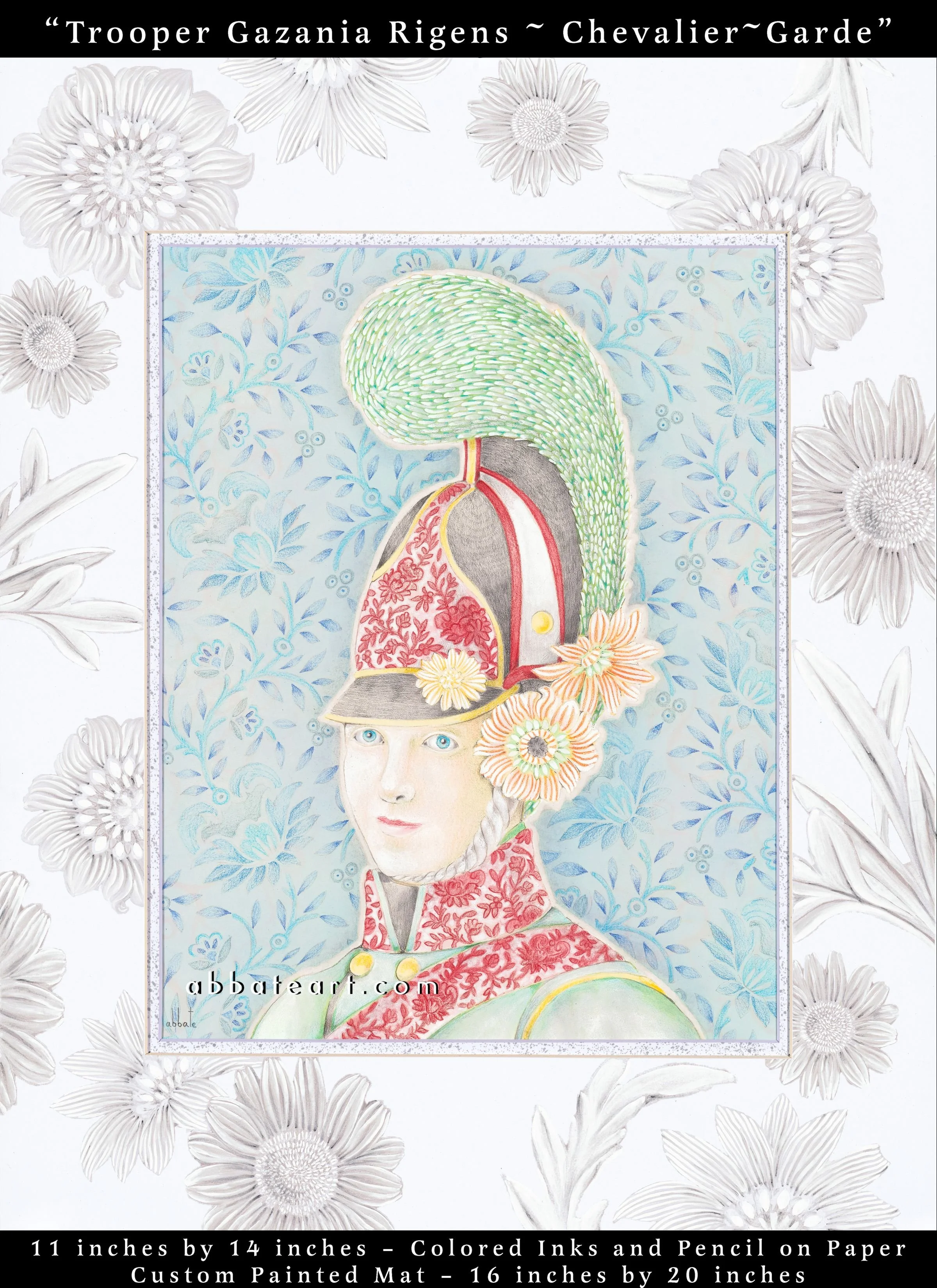 Trooper Gazania Rigens ~ Chevalier~Garde - Colored inks and pencil on paper
