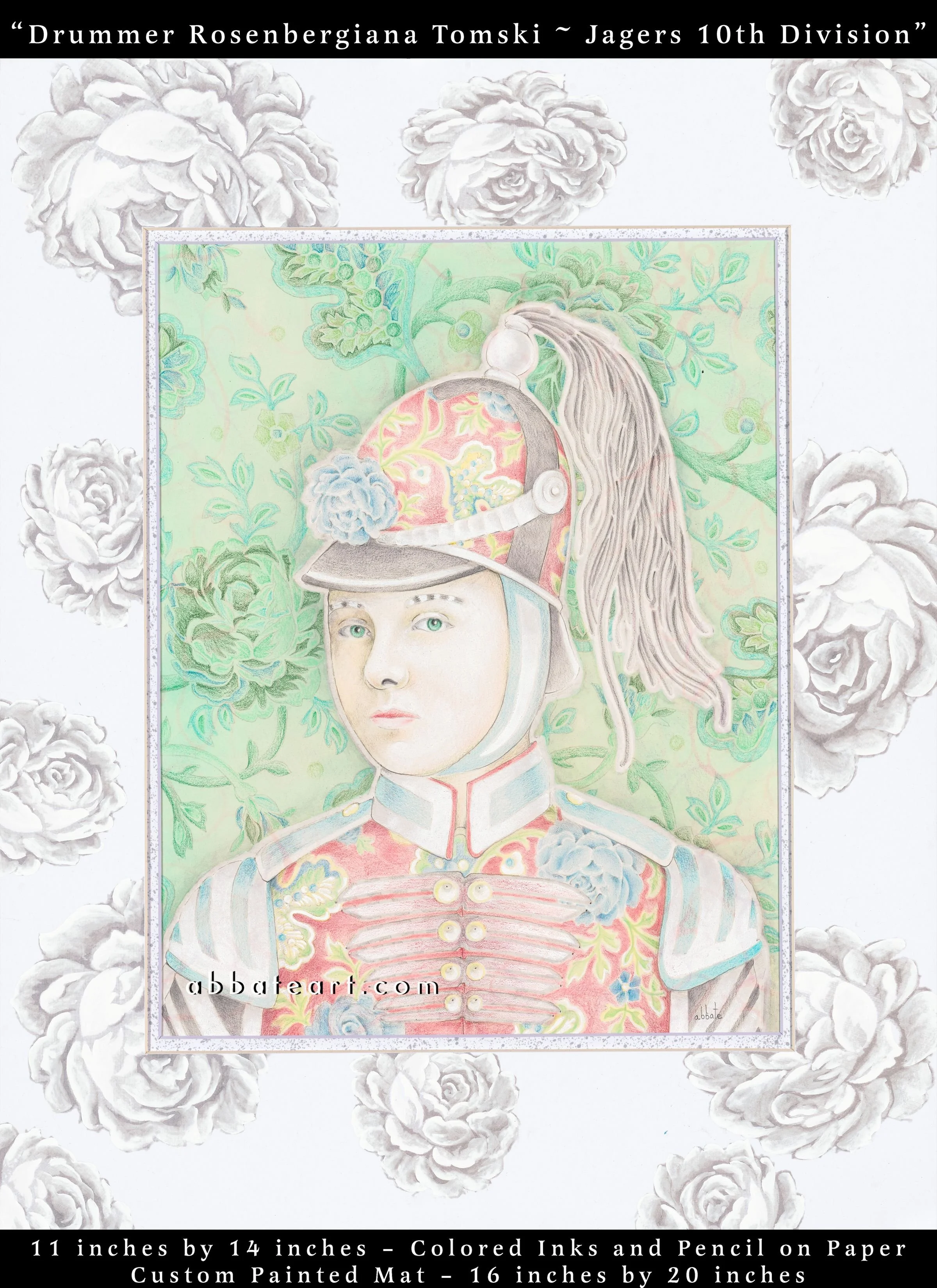 Drummer Rosenbergiana Tomski ~ Jagers 10th Division - Colored inks and pencil on paper