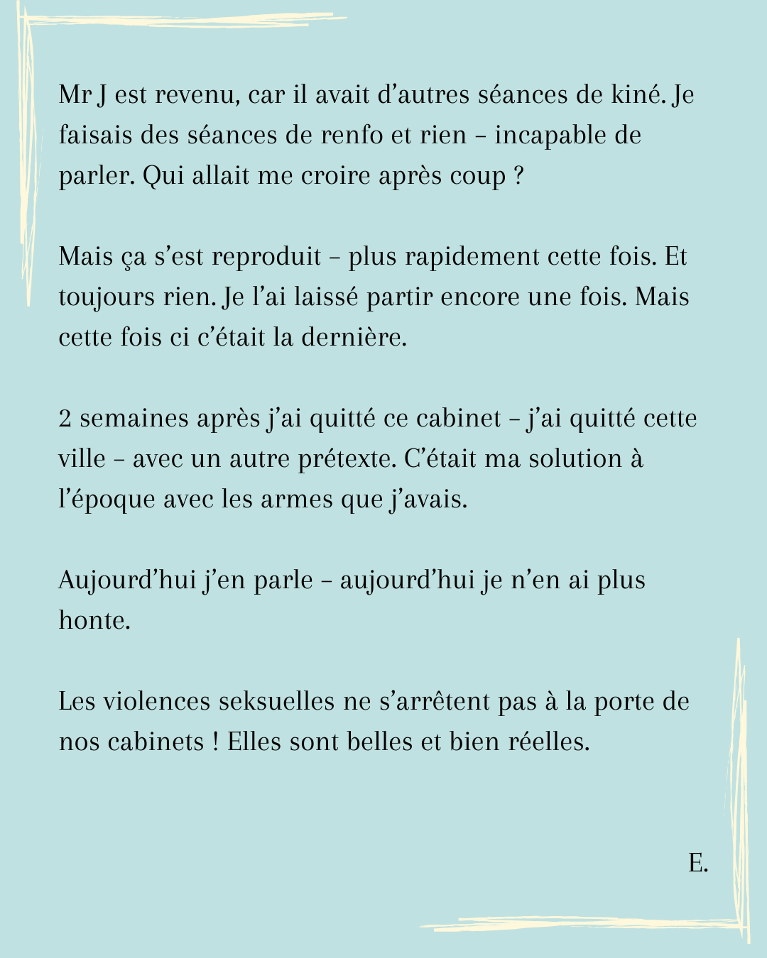 Témoignages de violences sexistes et sexuelles en kinésithérapie ou paramédicale