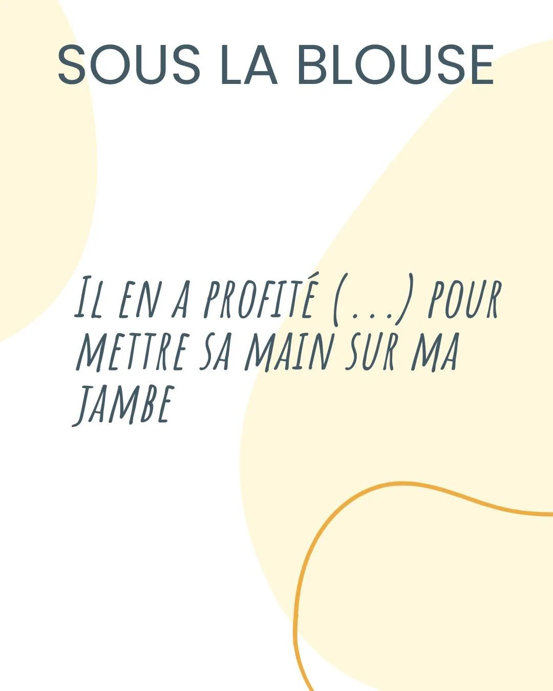 &quot;Il en a profit&eacute; (...) pour mettre sa main sur ma jambe..&quot;

___________________________

𝐴𝑝𝑝𝑒𝑙 𝑎̀ 𝑡𝑒́𝑚𝑜𝑖𝑔𝑛𝑎𝑔𝑒𝑠

Si jamais vous connaissez des personnes qui ont subi (stagiaires, coll&egrave;gues&hellip;) ou si vous a