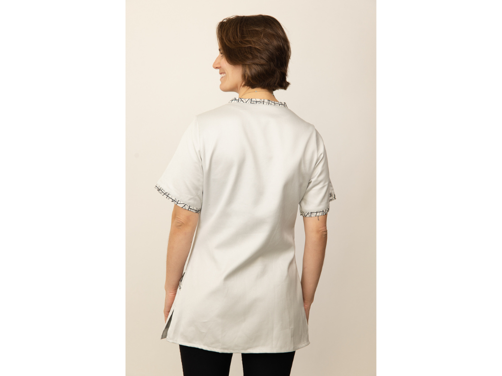 Blouse cache coeur blanche medical paramedical blousetco