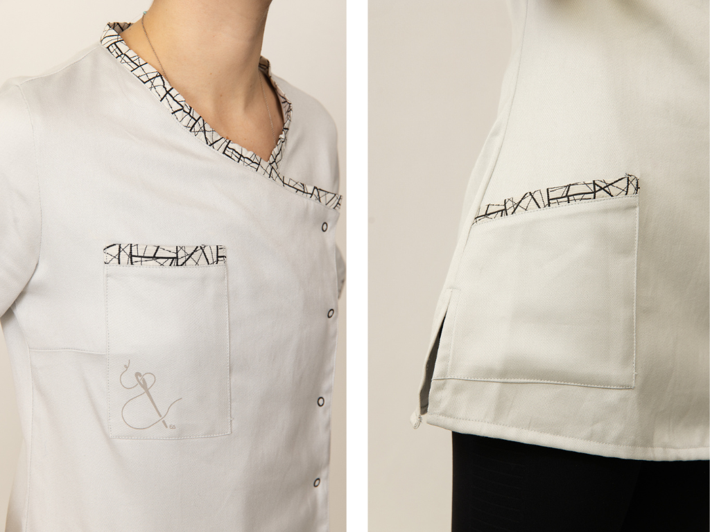 Blouse cache coeur blanche medical paramedical blousetco