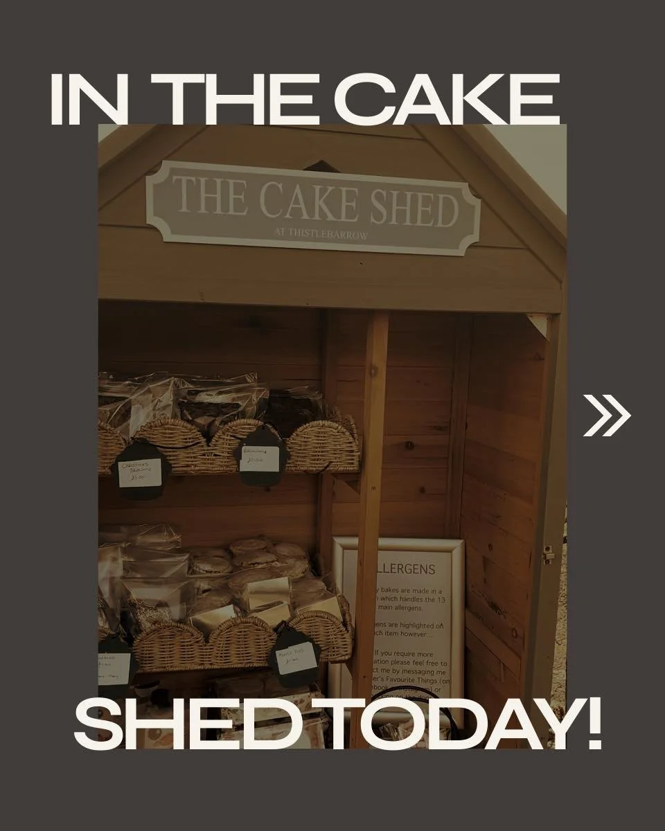 Last Cake Shed of the year. 

Come down and buy some Christmas goodies. 

Very limited brownies and truffles available. 

Paint Your Own Cookies are very popular and we won&rsquo;t be able to make anymore once these are gone so don&rsquo;t miss out. 