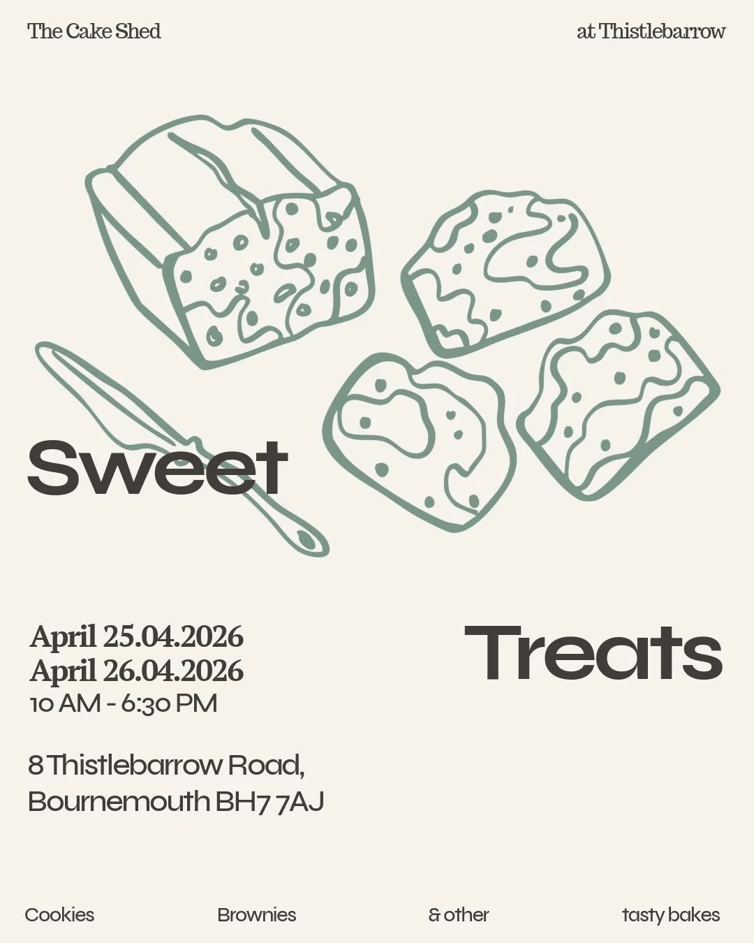 The Cake Shed At Thistlebarrow is open again this weekend. 

We have 2 new products &hellip;the Stroopwafel Brownie, which the taste testers all agree are delicious, and the Fruity Flapjack. 

We also have regular brownies, the very popular cornflake