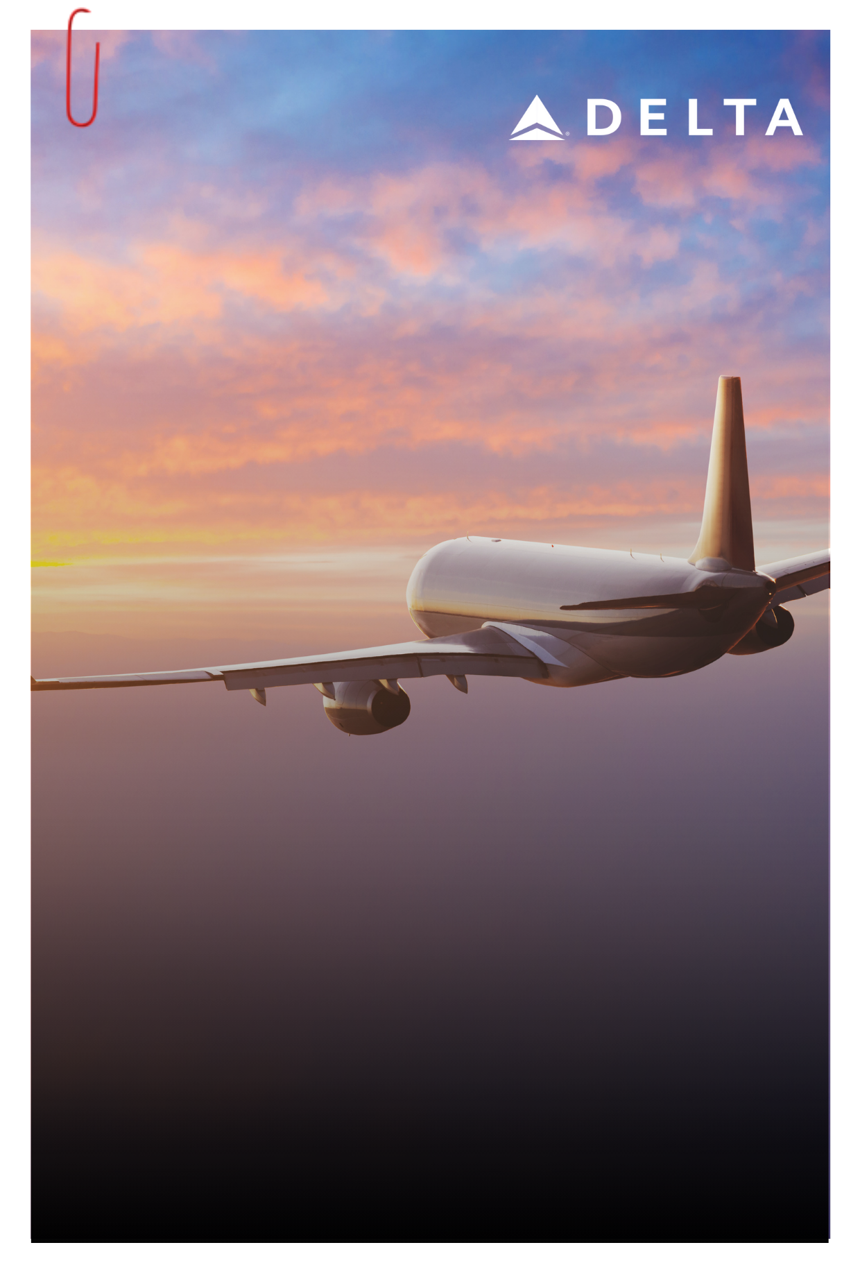 Delta plane flying through sunset for Block+Tackle's Delta SkyMiles Engagement Analysis Case Study