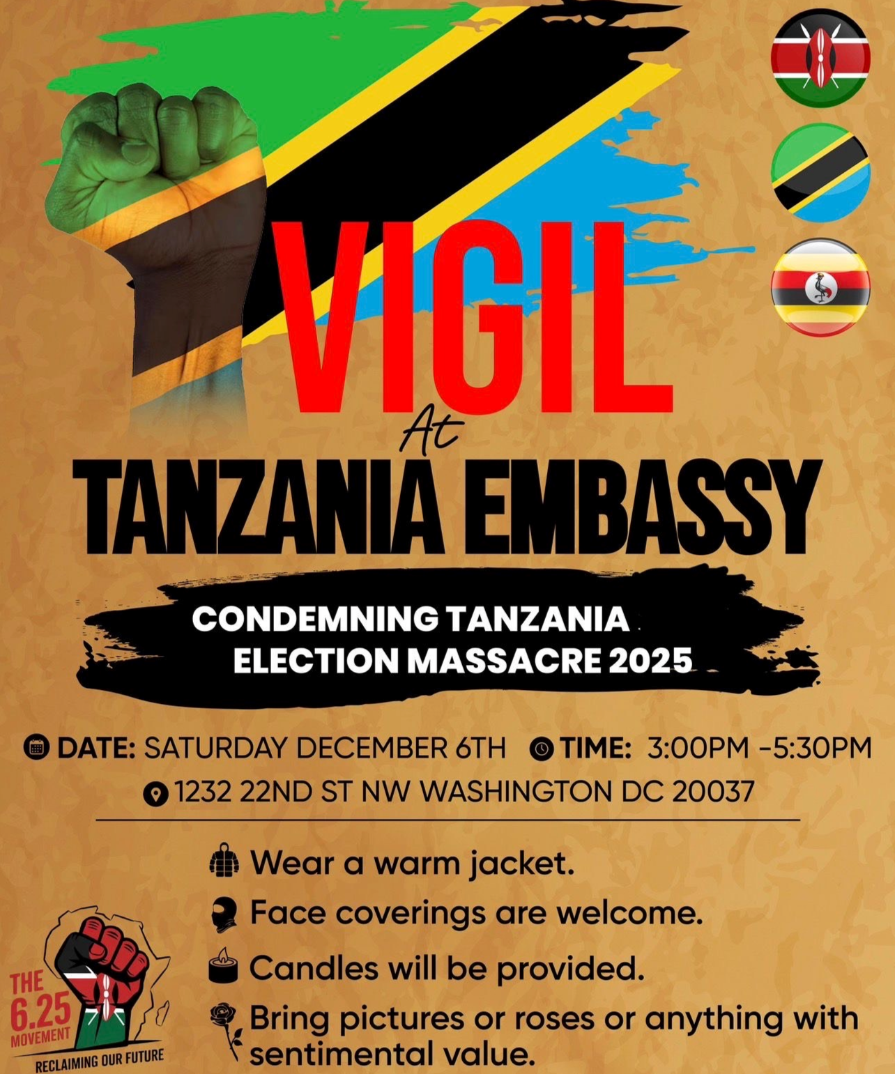 VIGIL AT TANZANIAN EMBASSY 