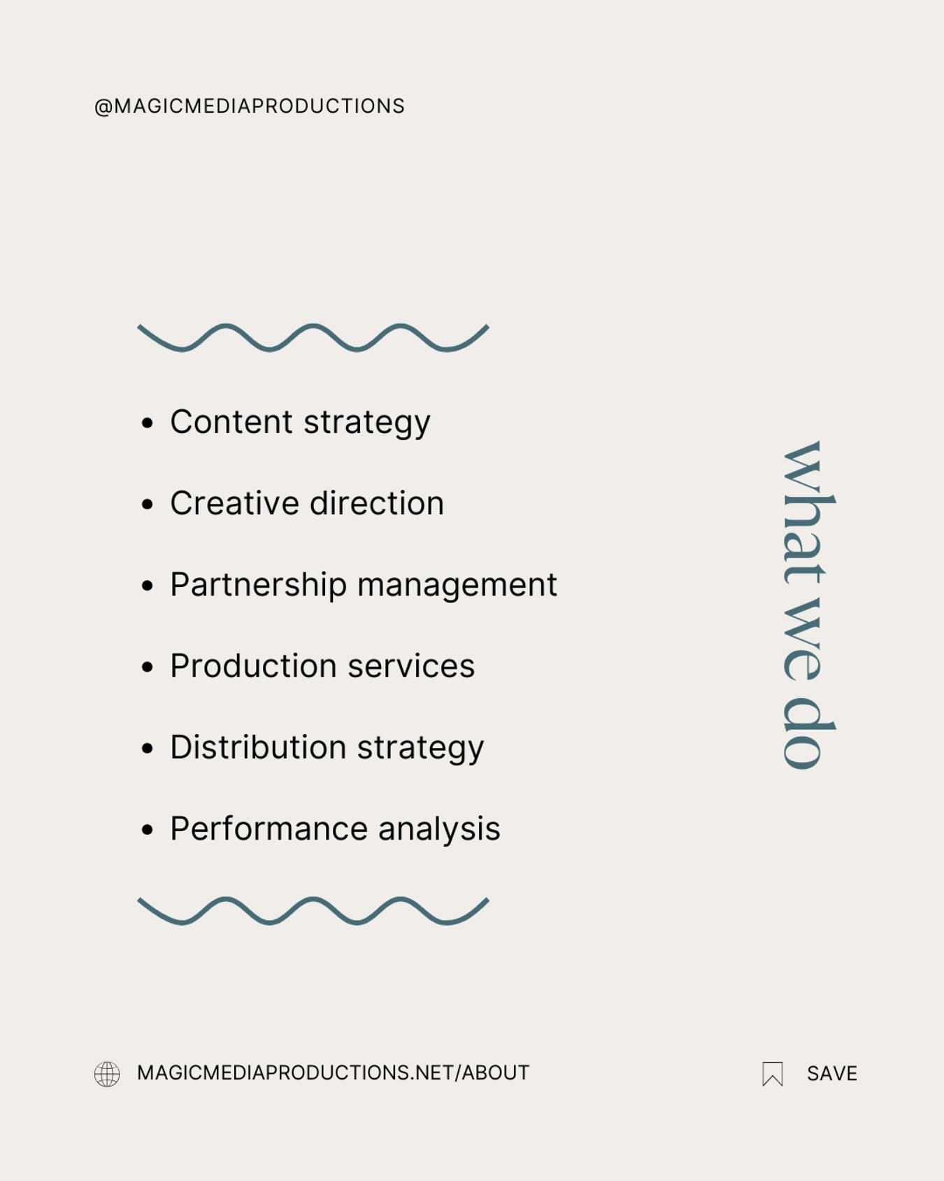 You wear a lot of hats; we help you take a few off.

From strategy to production (and everything in between), MMP is your creative partner for content that converts without the overwhelm.

How do we support you? Our subject matter expertise includes:
