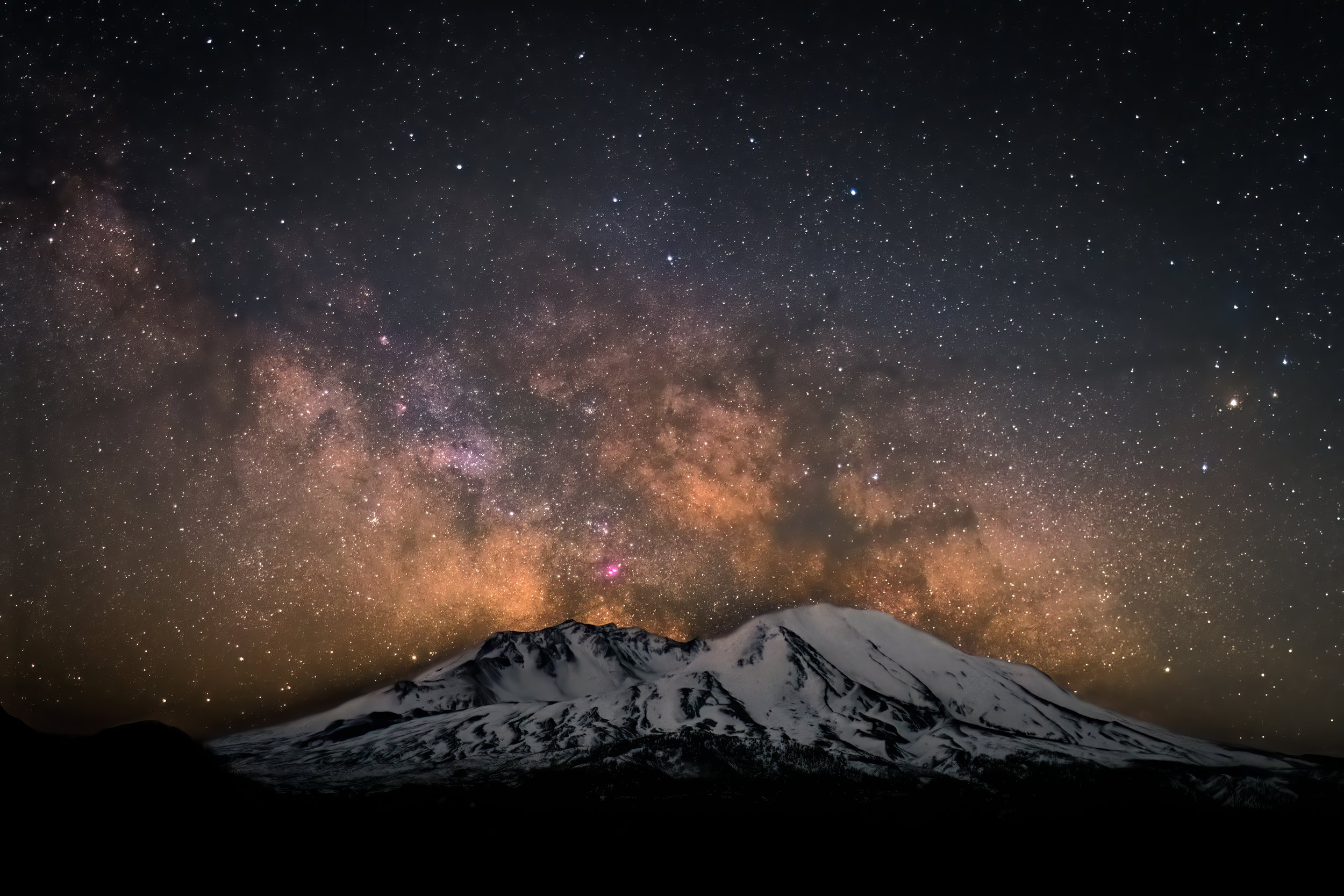 The Milky Way in full bloom behind Mt. St. Helens.