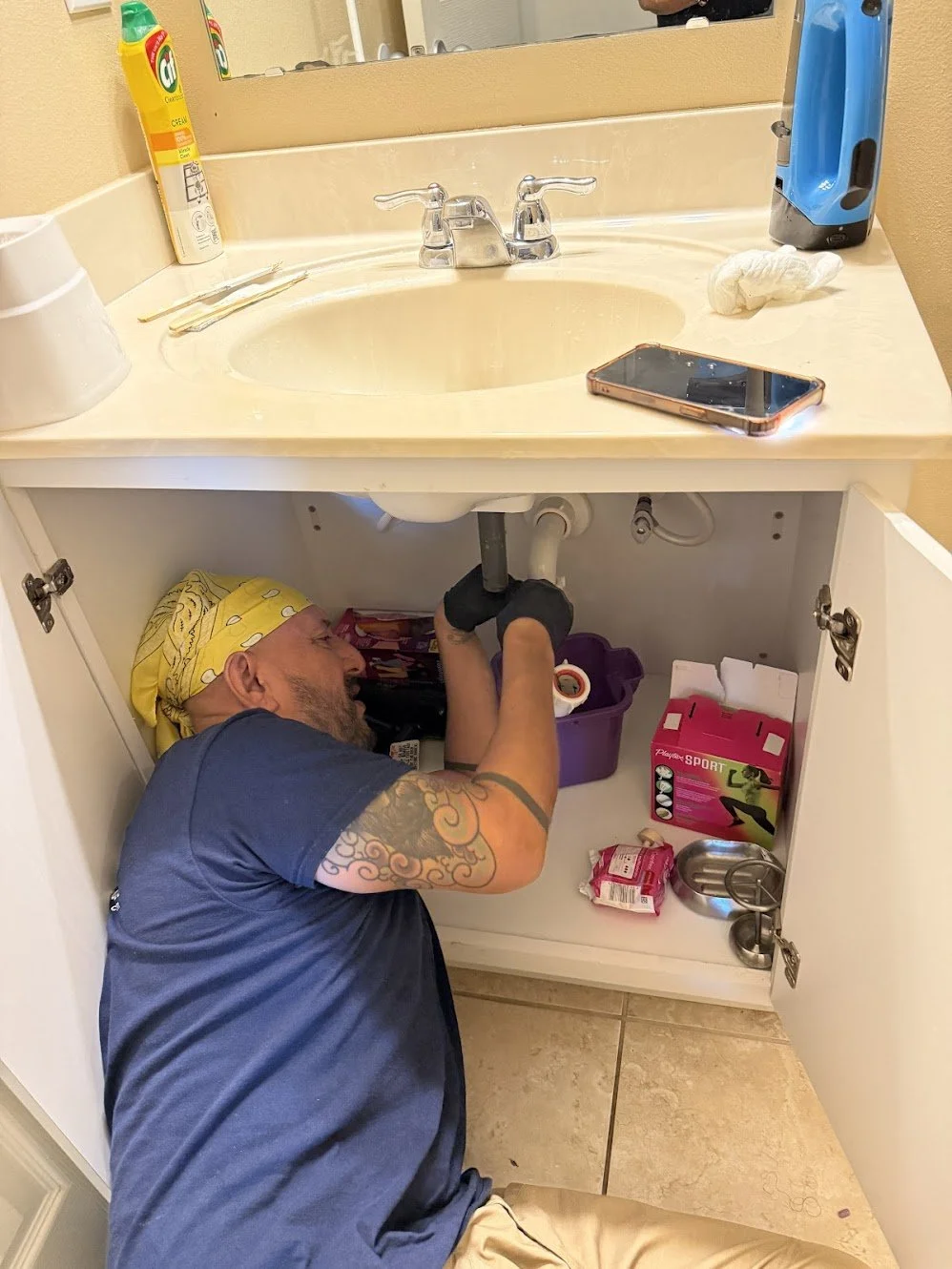 Digital thermostat showing 69 degrees Fahrenheit, with remaining battery life, and scheduled to reach 69 degrees until 8:30 pm, mounted on a beige wall.