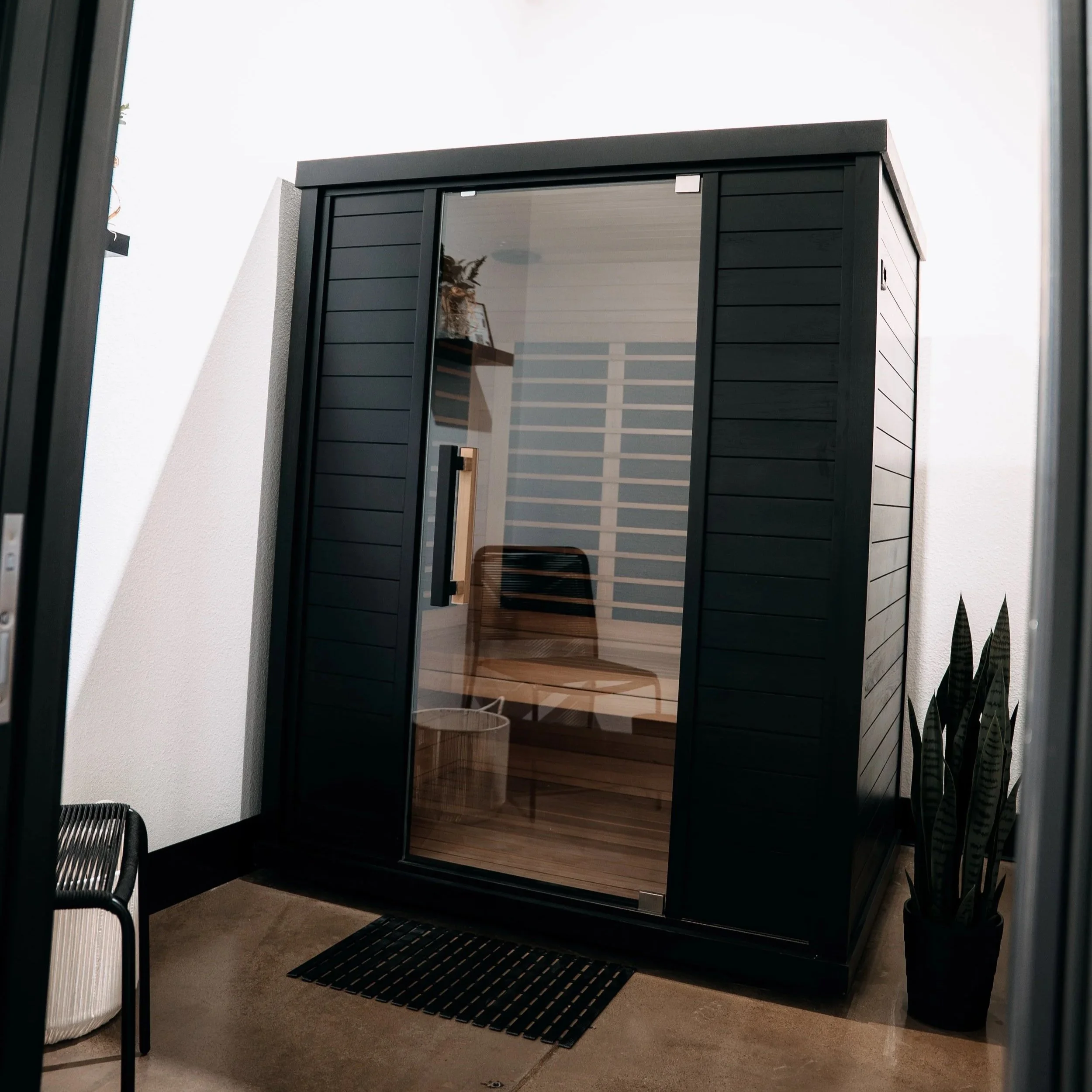 Black Eucalyptus Wood Infrared Sauna at Total Bliss Wellness located in South Reno Nevada