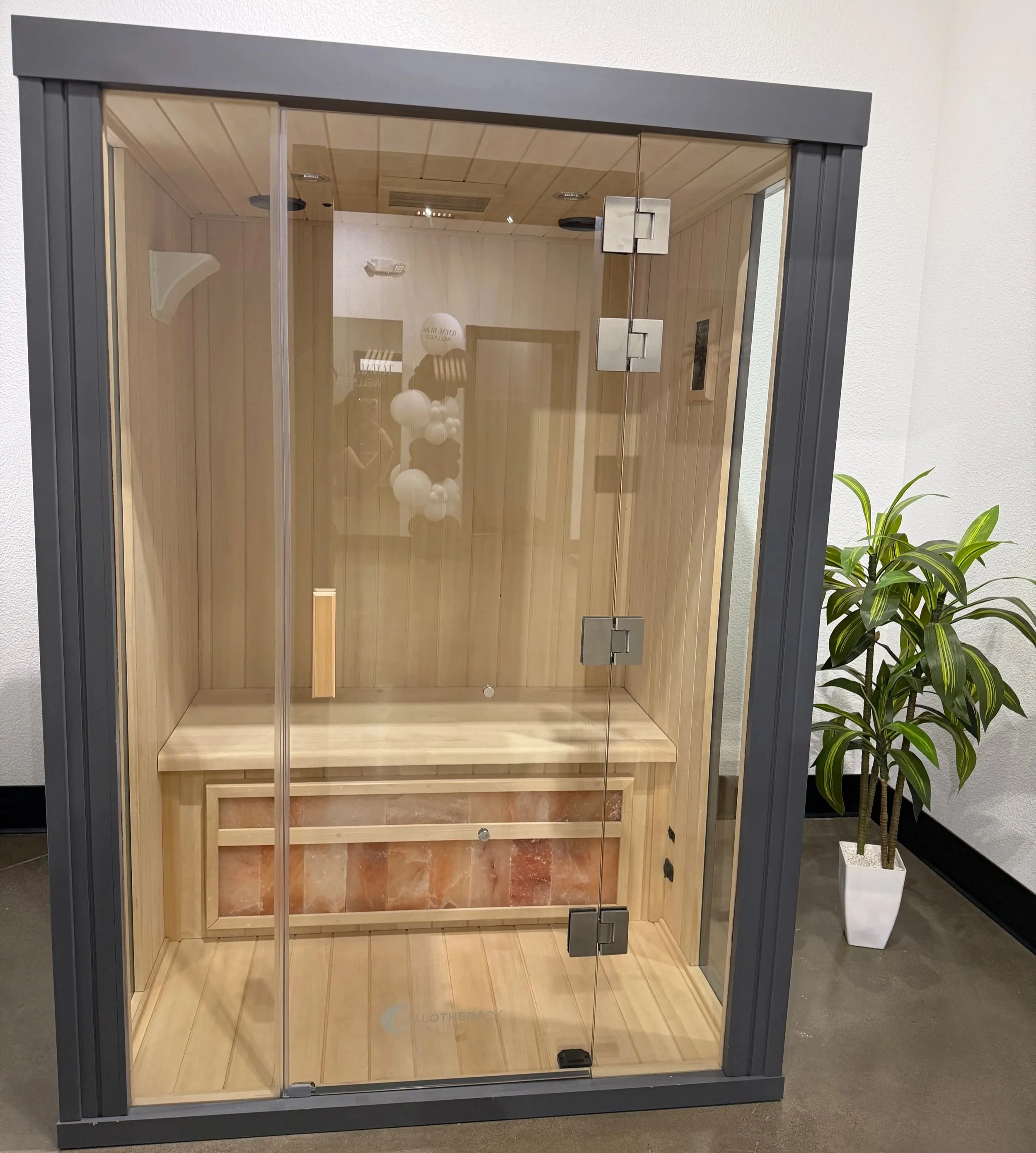 Total Bliss Wellness features a Halo Therapy Salt Sauna that features a salt wall