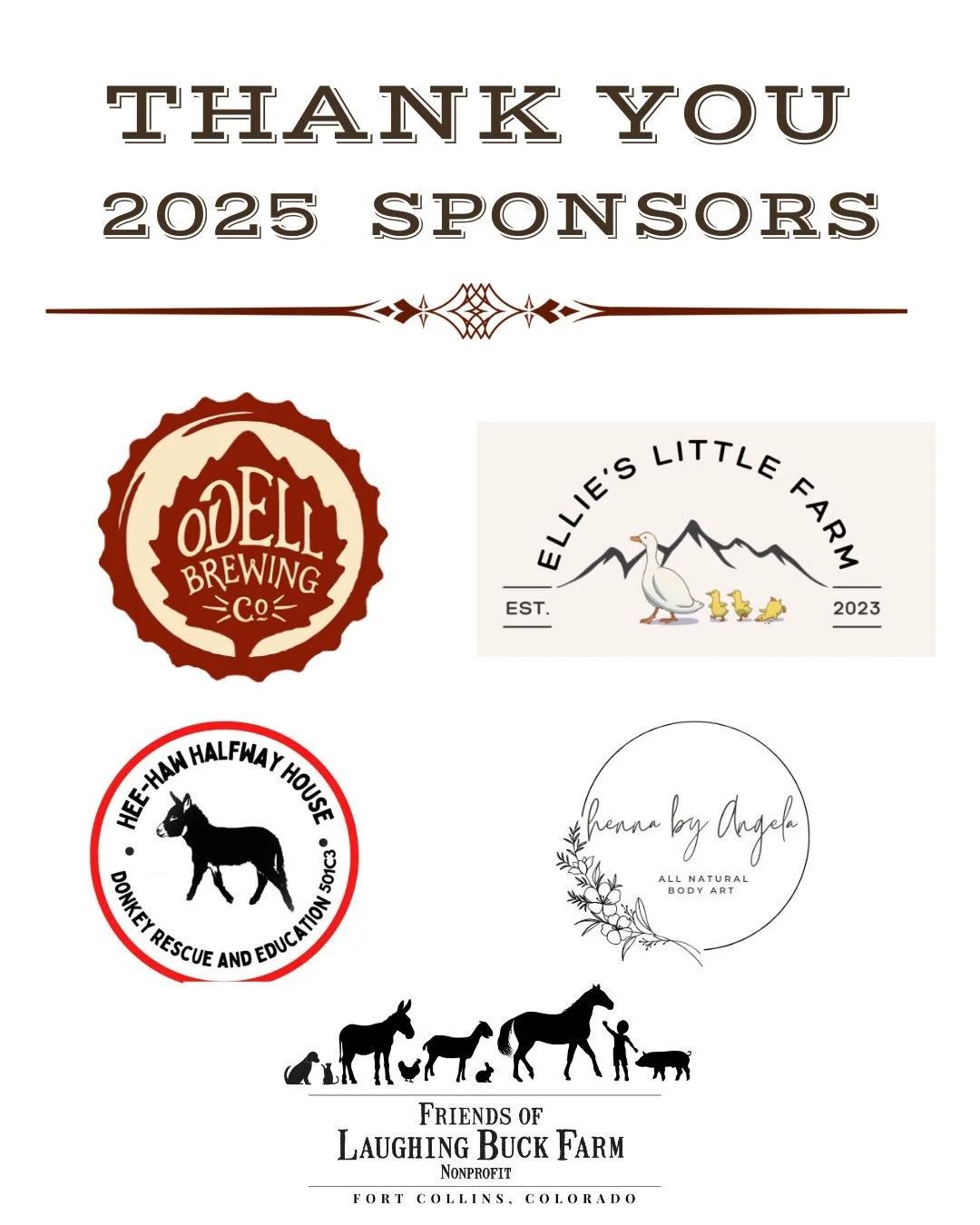 Reflecting on 2025, we are so grateful for our sponsors and partners. 🙏🫶🏻

 By working together  we are able to serve more folks from the community and offer our participants transformational opportunities to engage with horses, nature and farm li
