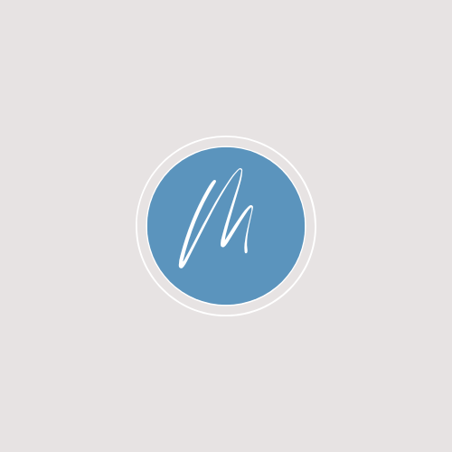 A circular logo with a blue background and a white stylized letter 'h' in the center.