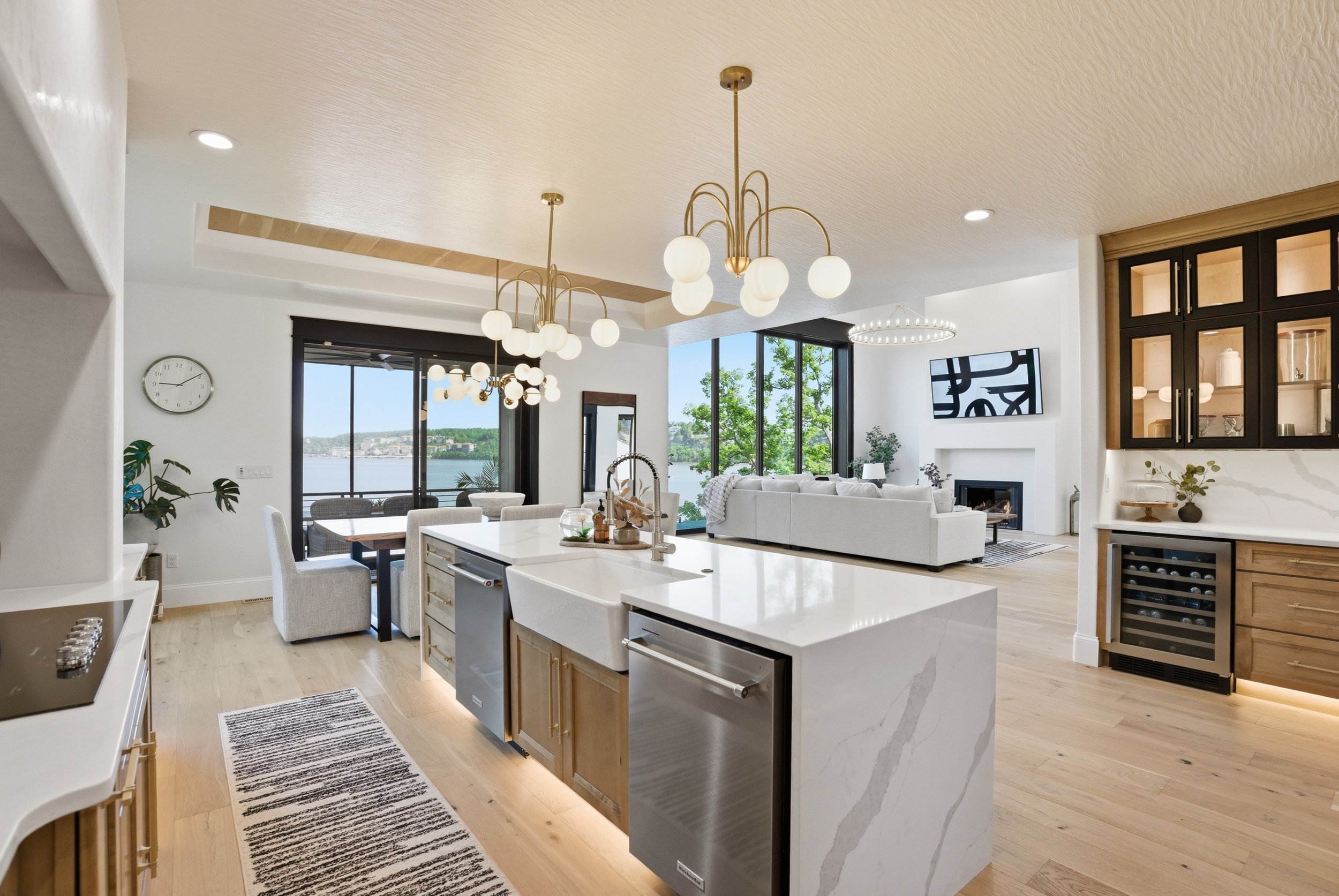 Luxury kitchen in lake front custom home