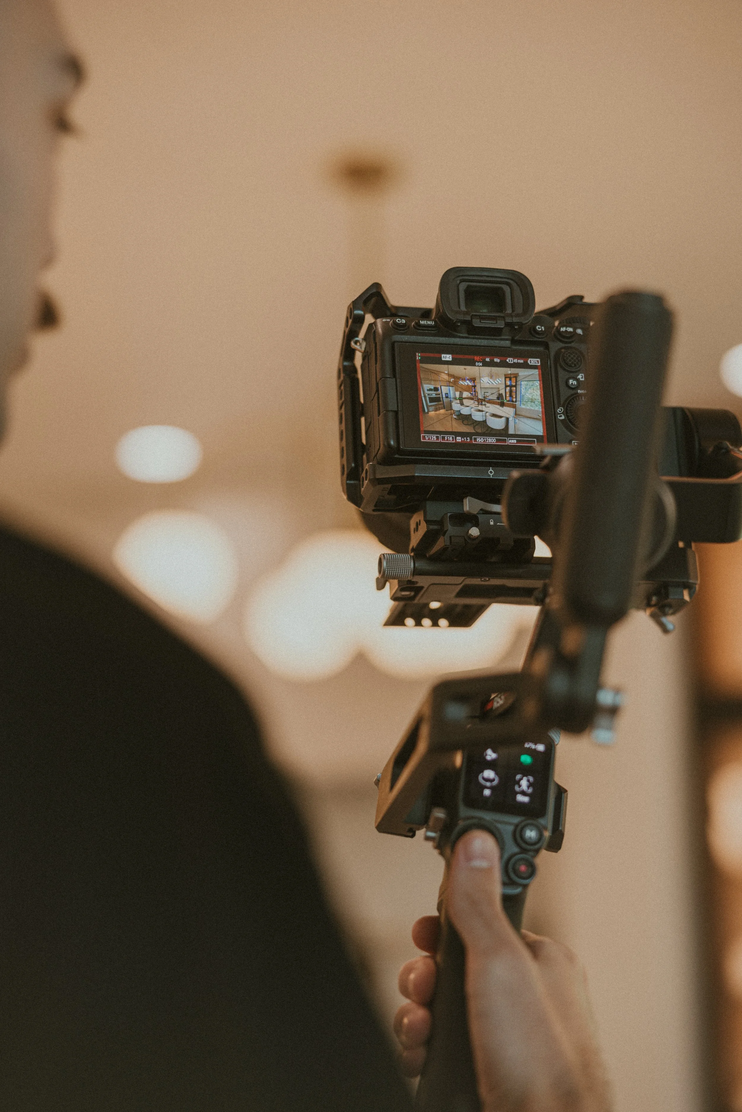 Luxury videographer in high end home at lake of the ozarks