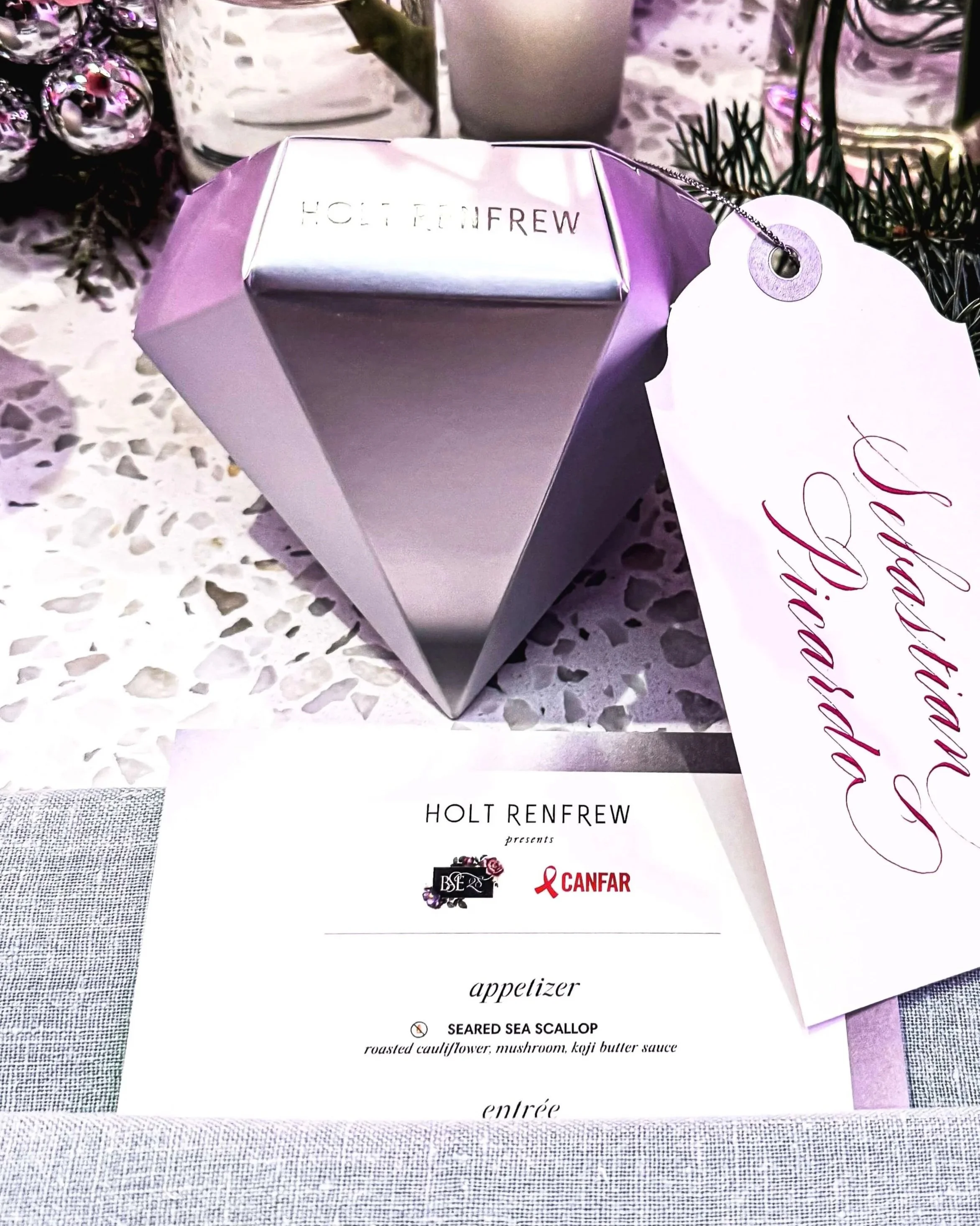 Place Card Calligraphy in Magenta Ink 