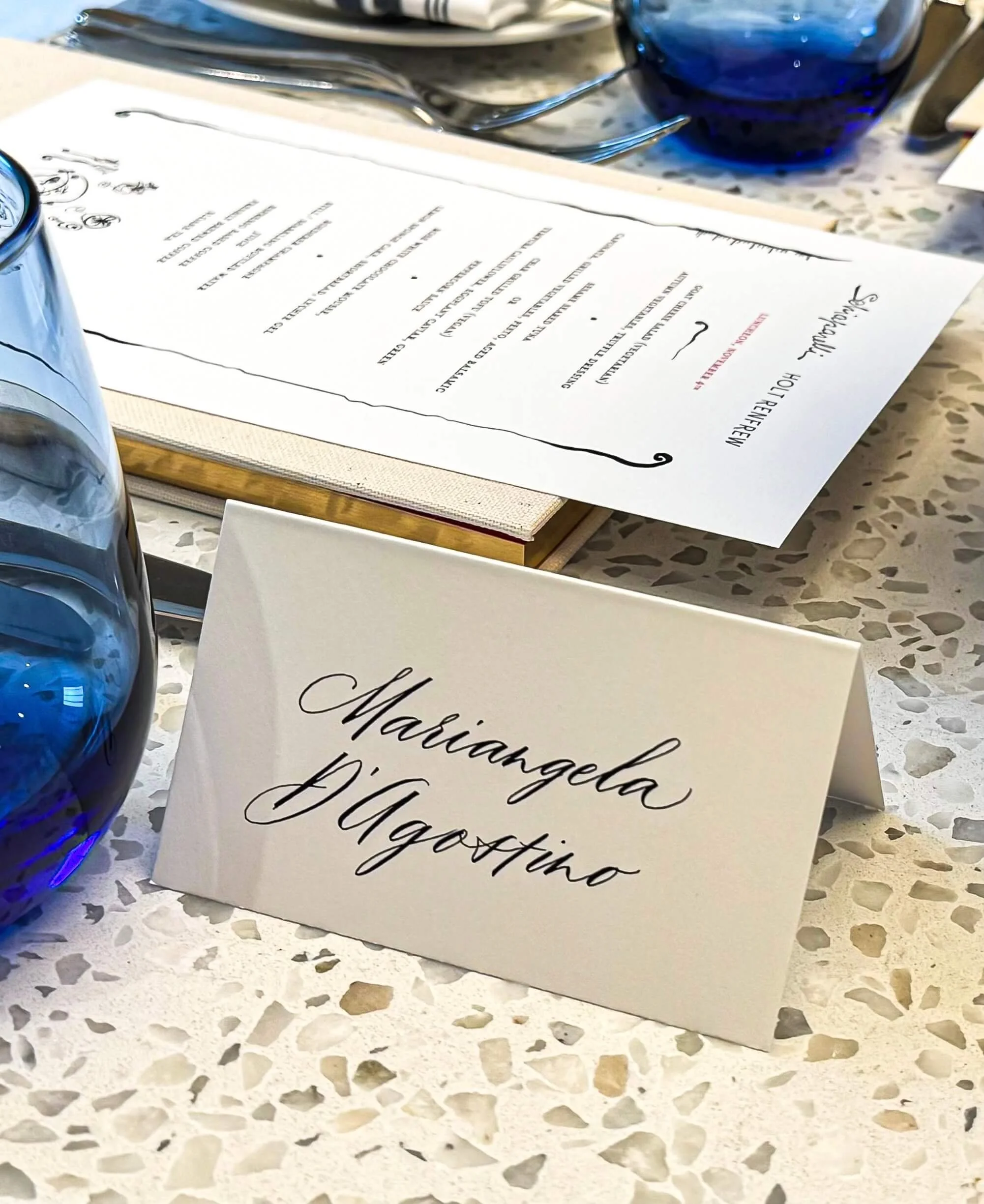 Place Card Calligraphy in Modern Script 